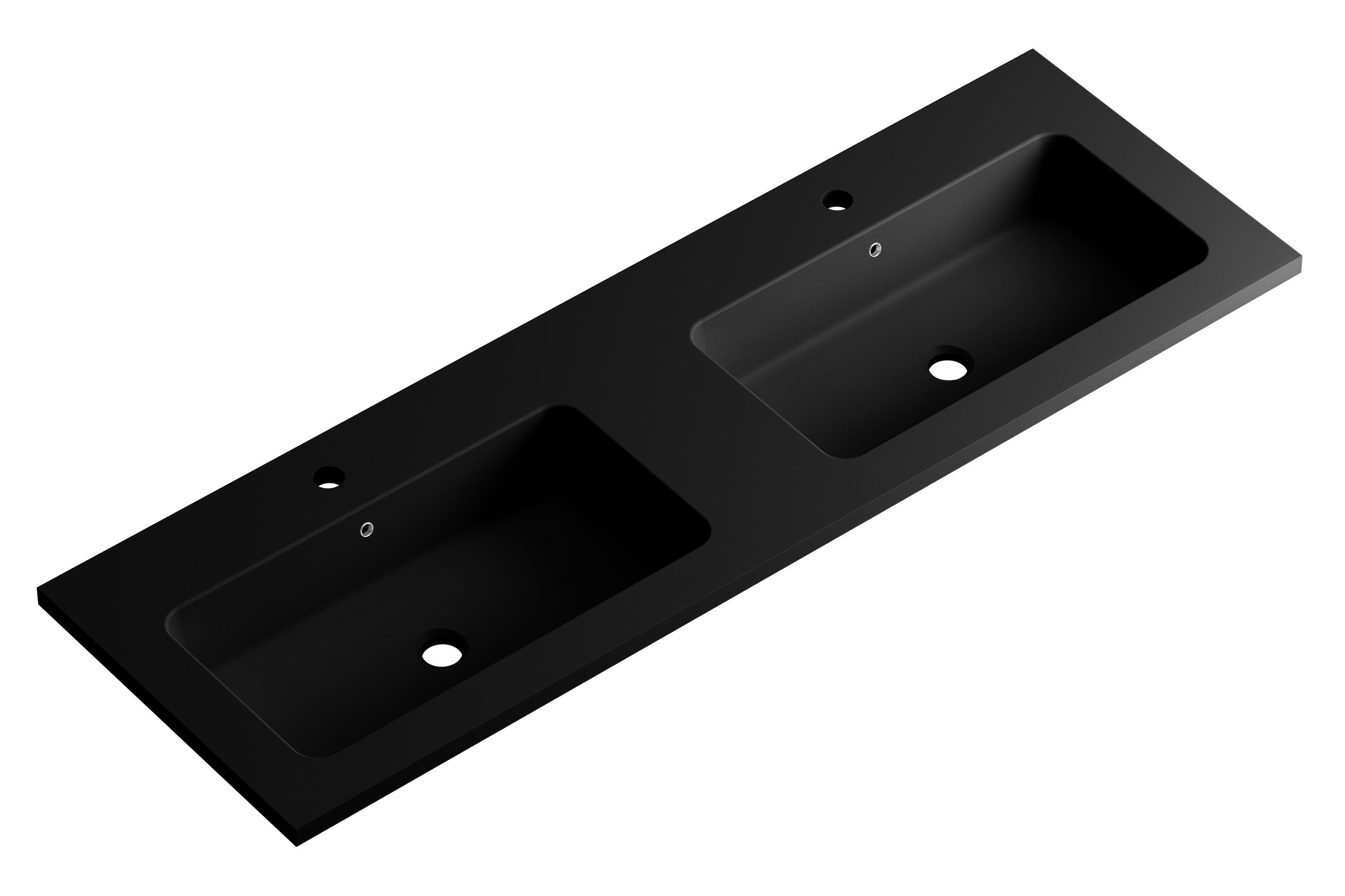 Lavabo encastrado reven negro 140.5x15.5x45.5 cm