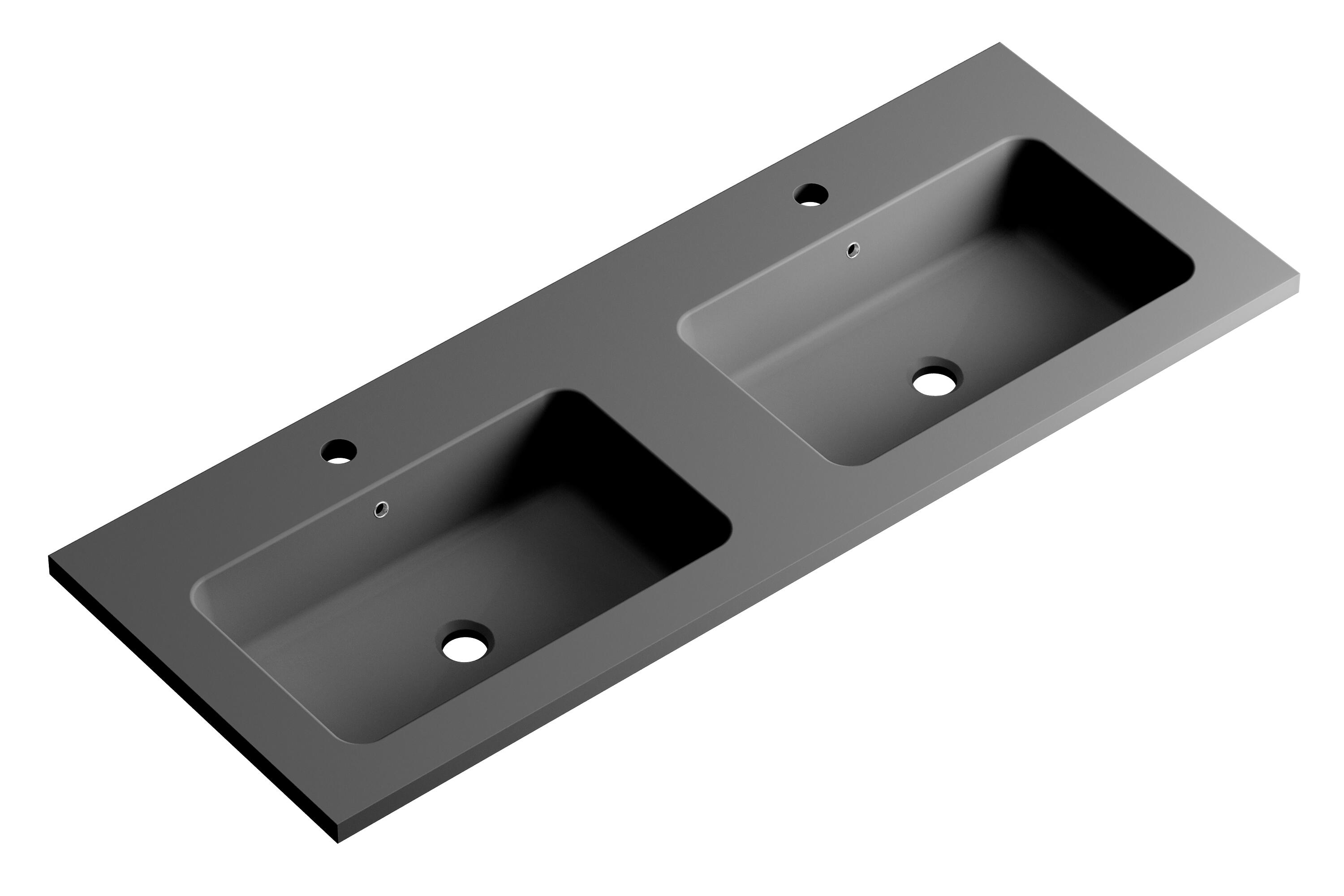 Lavabo encastrado reven gris / plata 120.5x15.5x45.5 cm
