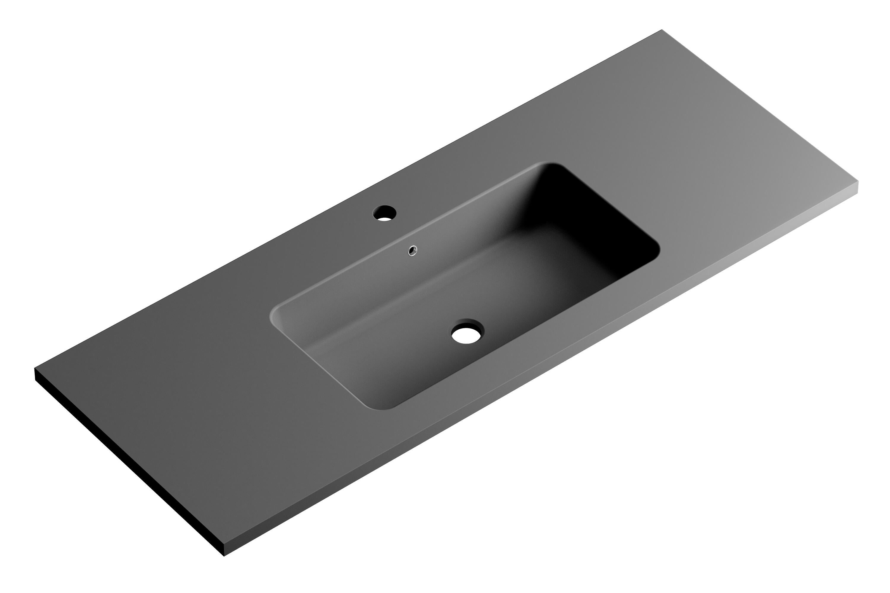 Lavabo encastrado reven gris / plata 120.5x15.5x45.5 cm