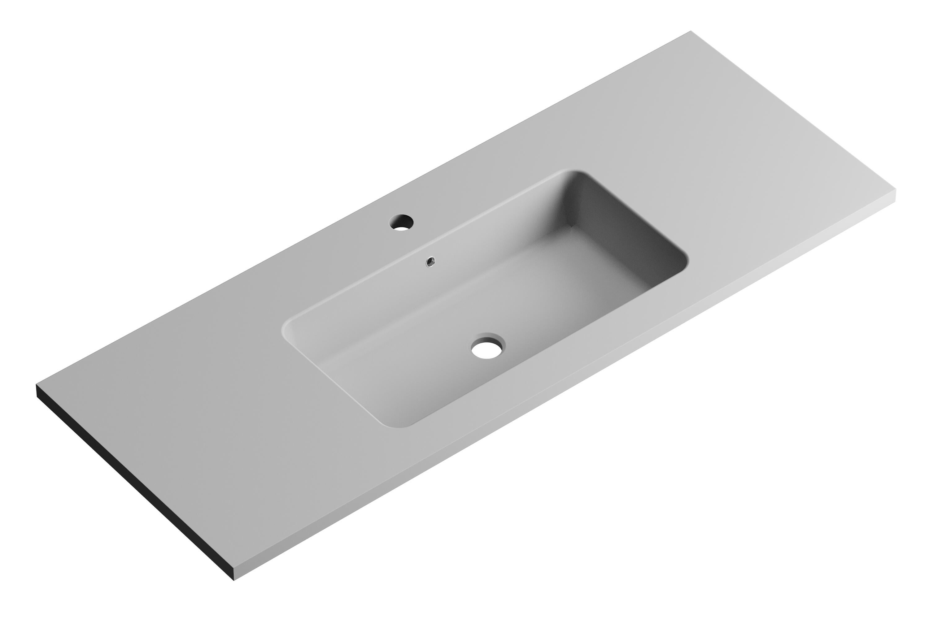 Lavabo encastrado reven gris / plata 120.5x15.5x45.5 cm