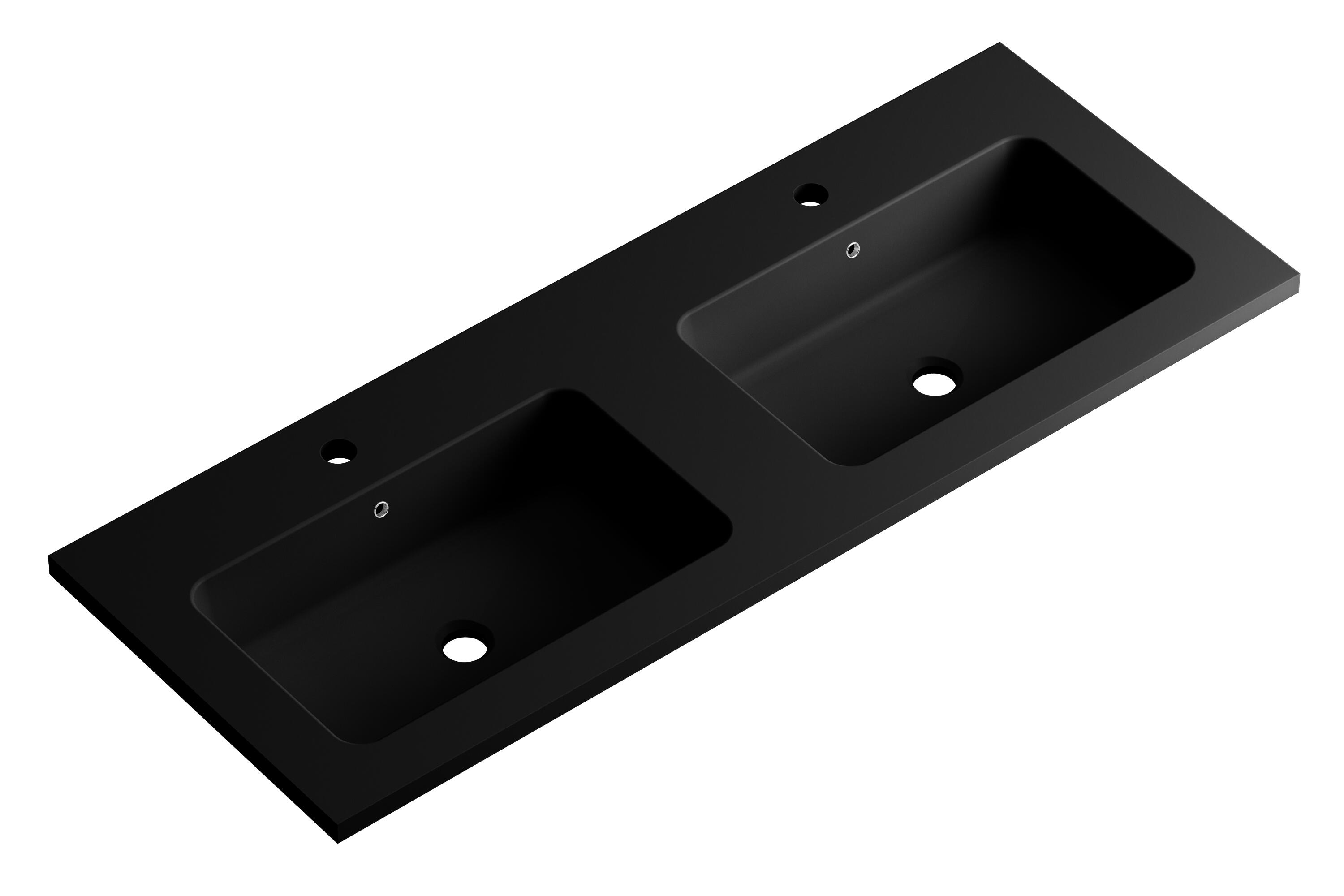 Lavabo encastrado reven negro 120.5x15.5x45.5 cm