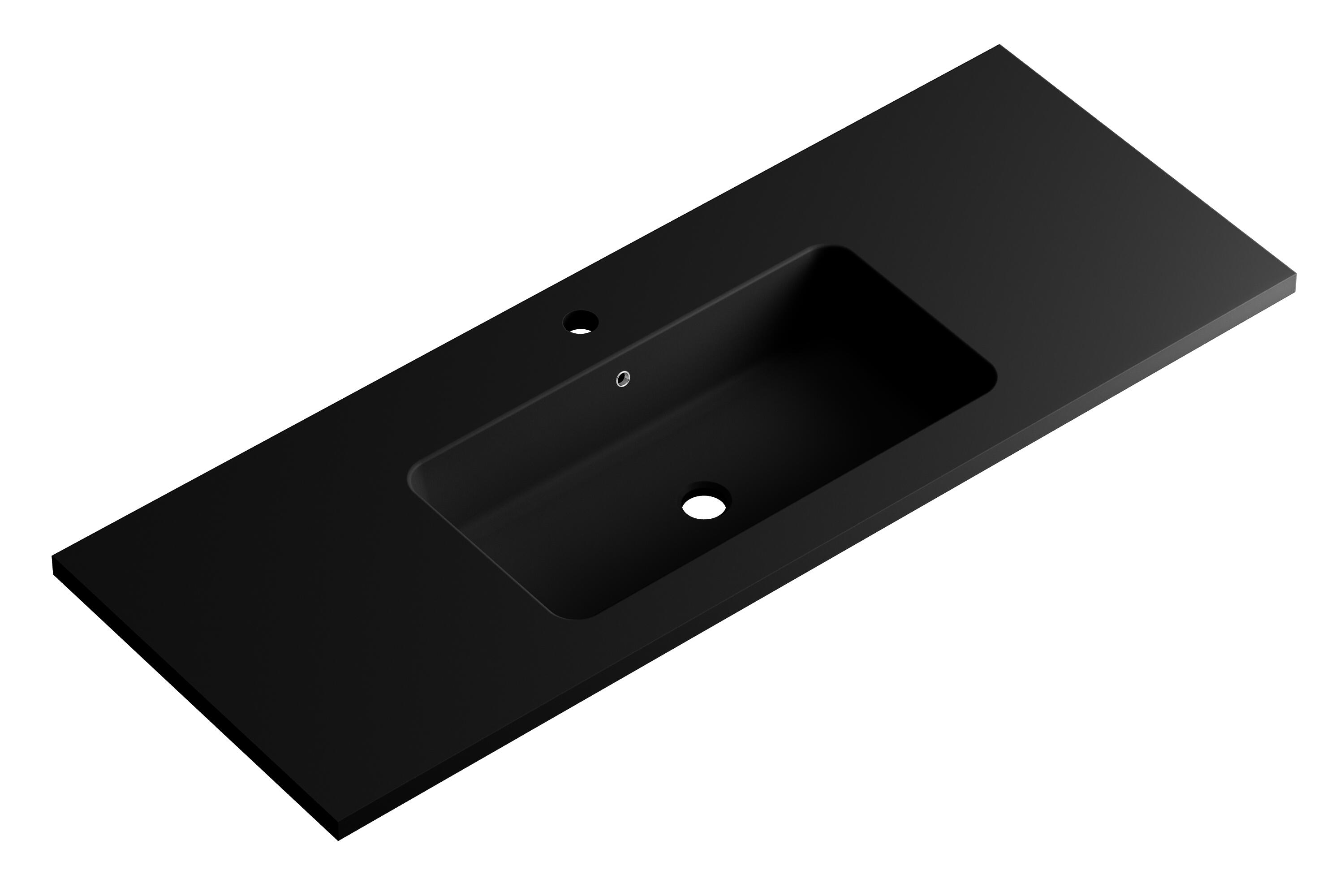 Lavabo encastrado reven negro 120.5x15.5x45.5 cm