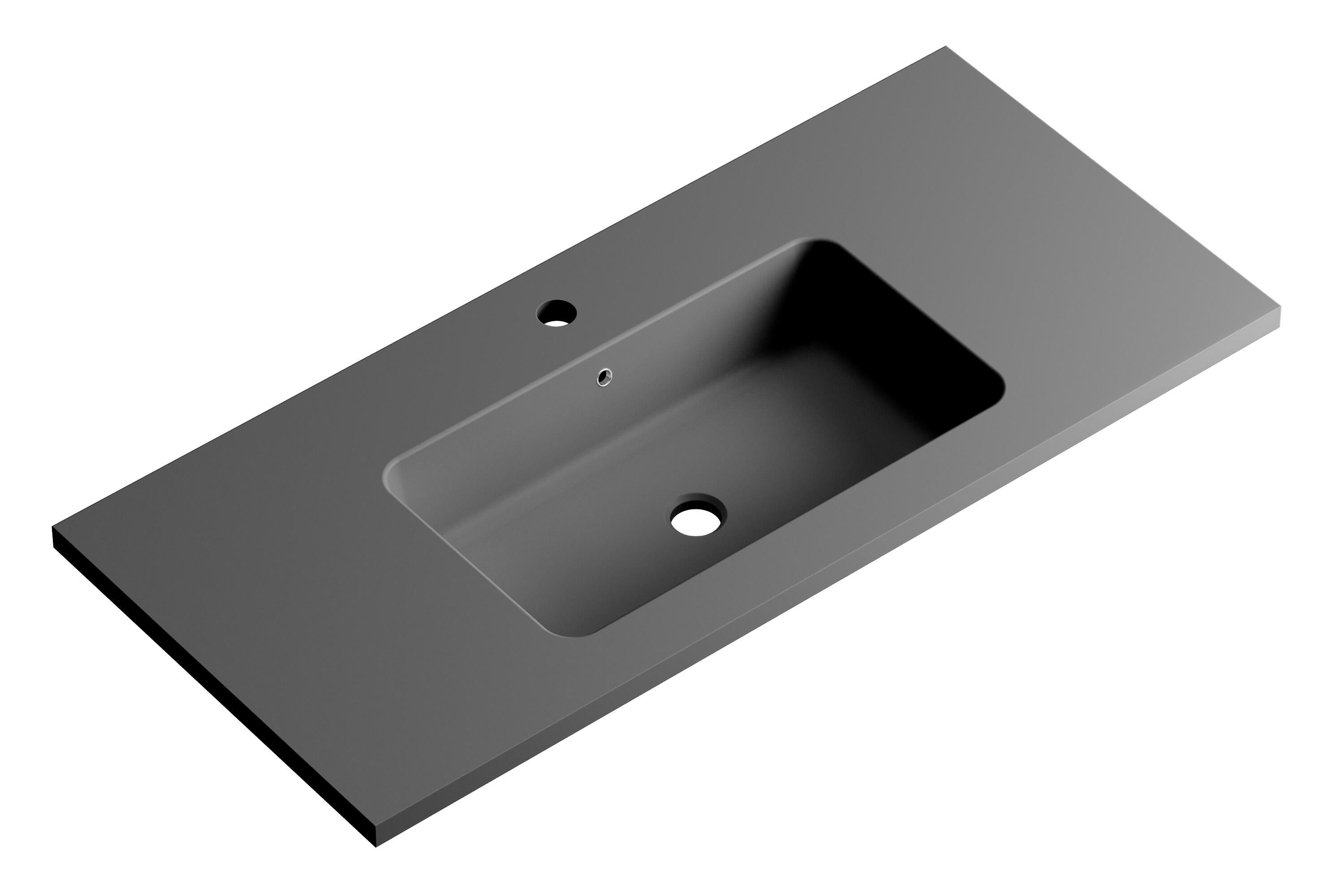 Lavabo encastrado reven gris / plata 100.5x15.5x45.5 cm