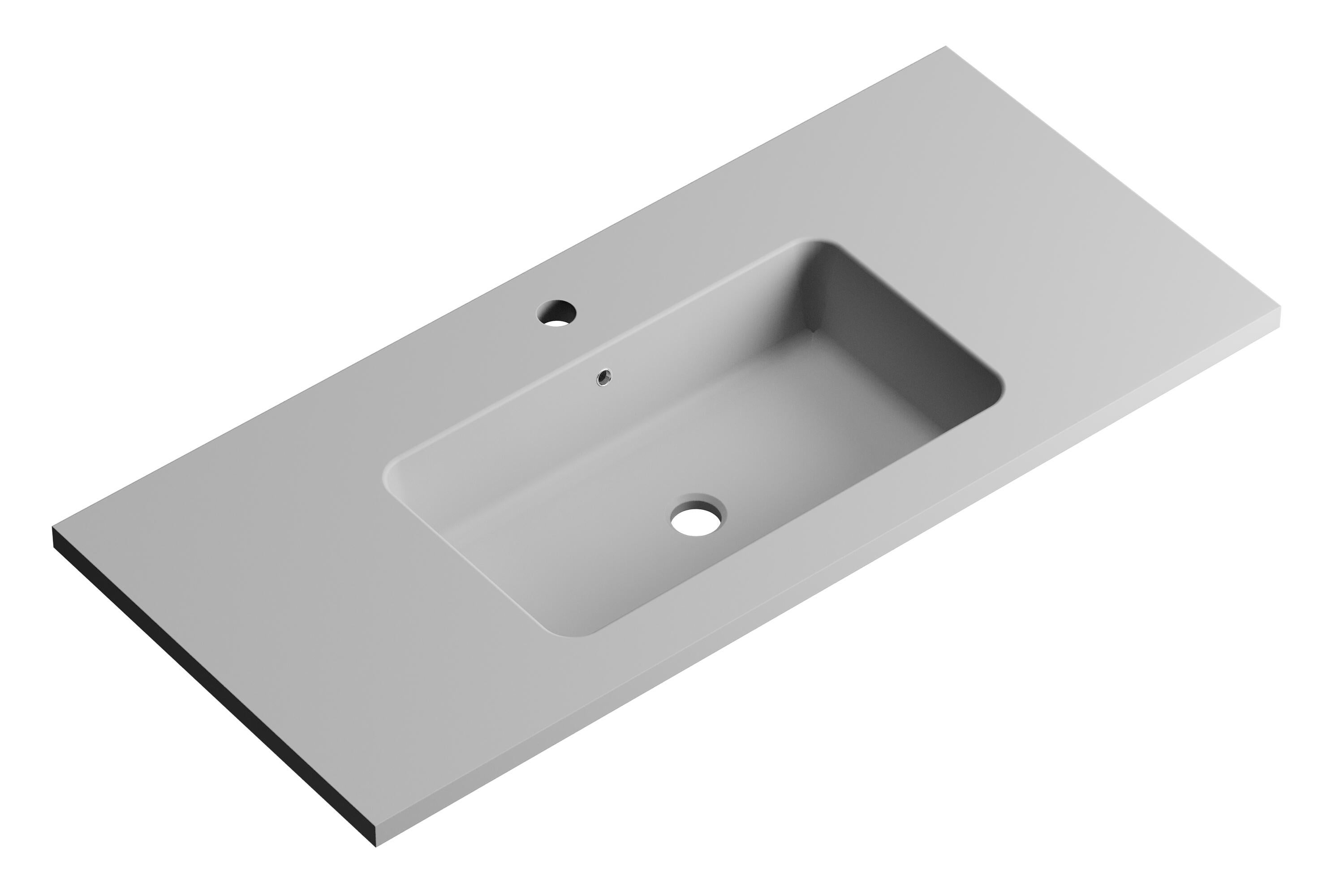 Lavabo encastrado reven gris / plata 100.5x15.5x45.5 cm