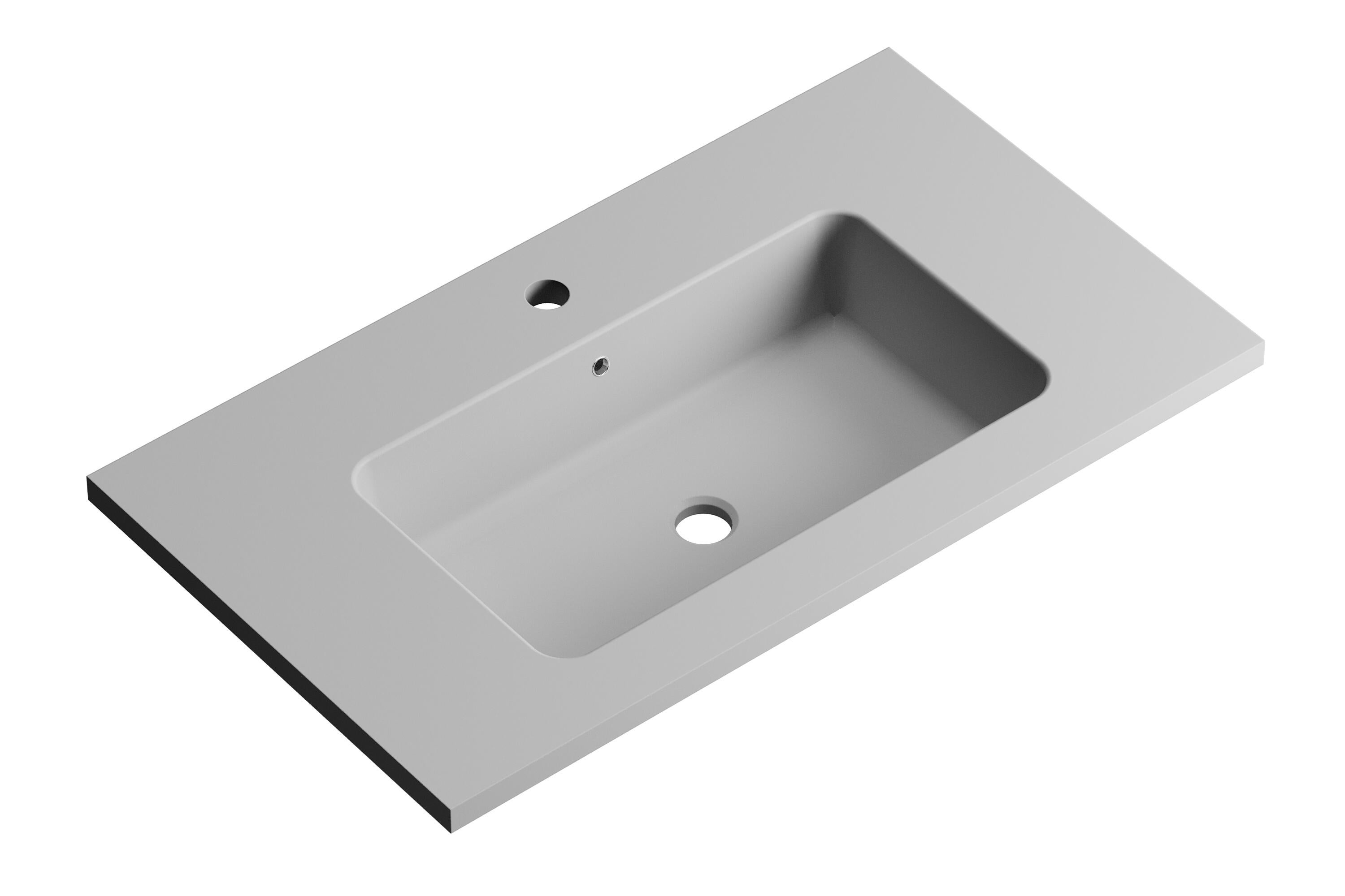 Lavabo encastrado reven gris / plata 80.5x15.5x45.5 cm