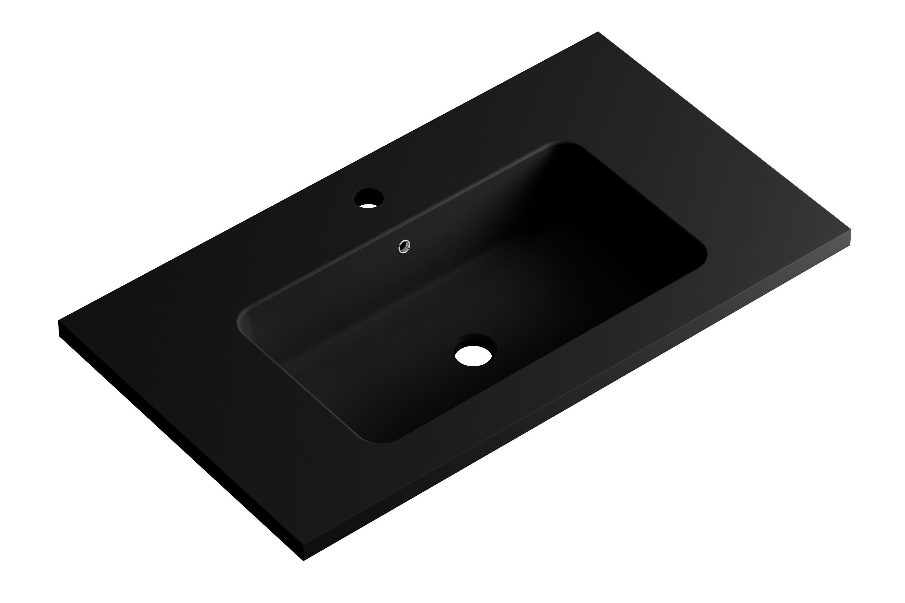 Lavabo encastrado reven negro 80.5x15.5x45.5 cm