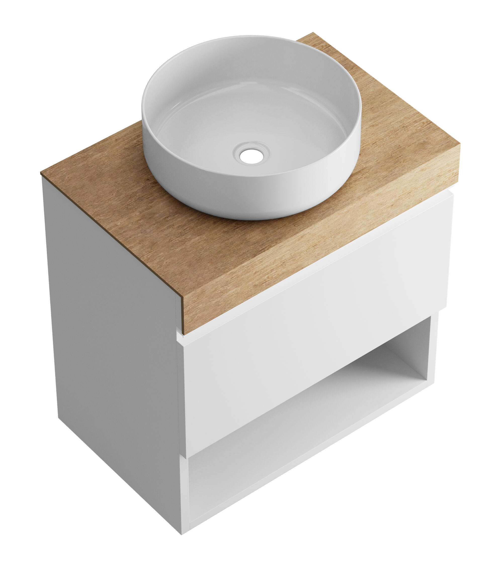 Encimera con lavabo moblestone blanco 60x37 cm