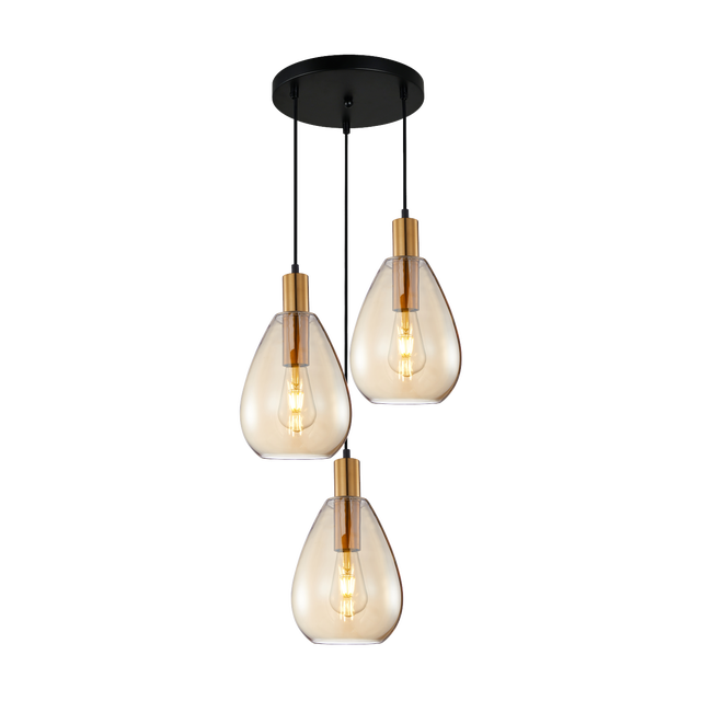 Lampa wisząca Zulo bursztyn 3 x E27 Italux