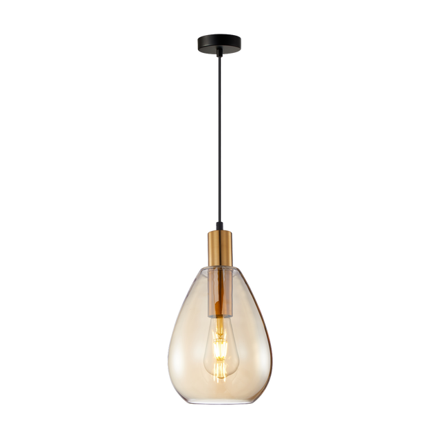 Lampa wisząca Zulo bursztyn E27 Italux