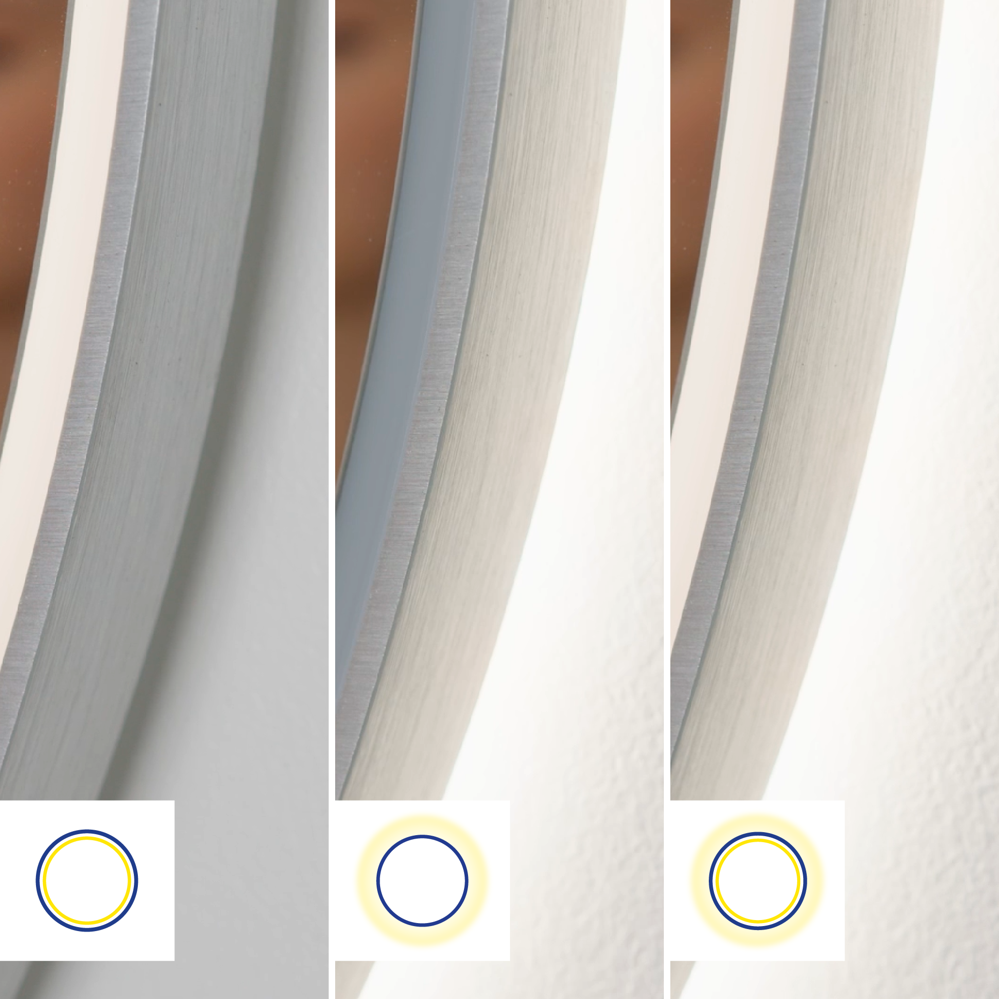 zoom lumière miroir led neo frame sensea - 2