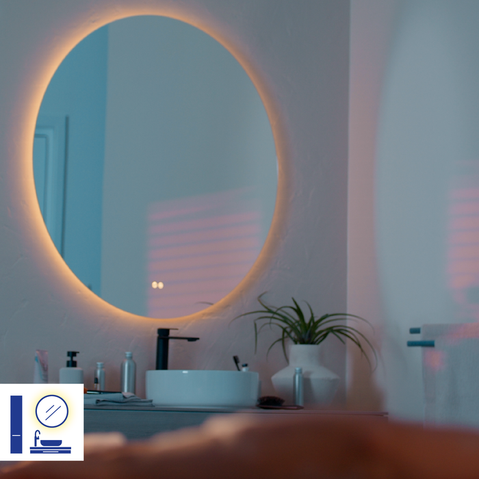 miroir modern rond lumineux sensea