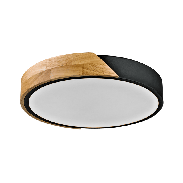 Plafon Nastro czarny drewno LED Italux
