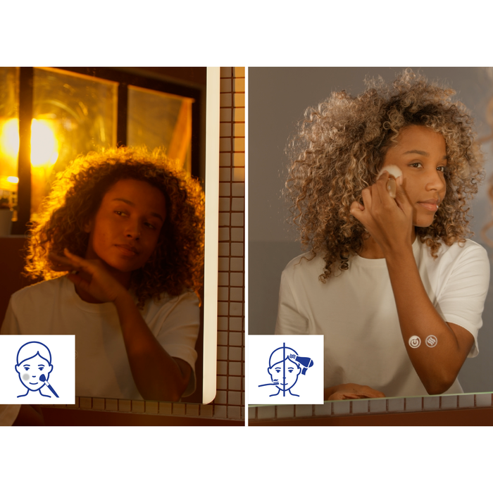 miroir lumineux usage maquillage easy sensea