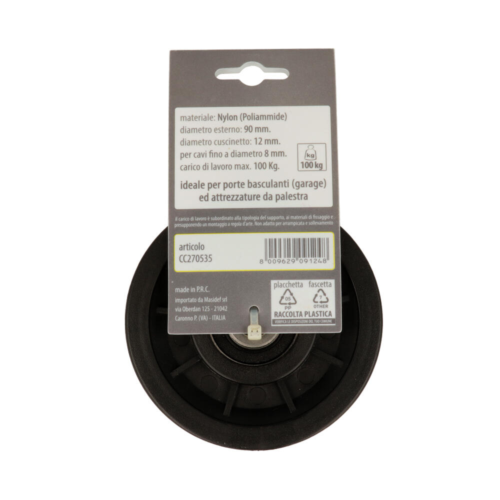 Puleggia per basculante STANDERS ruota Ø 90 mm in nylon 100 kg - 5