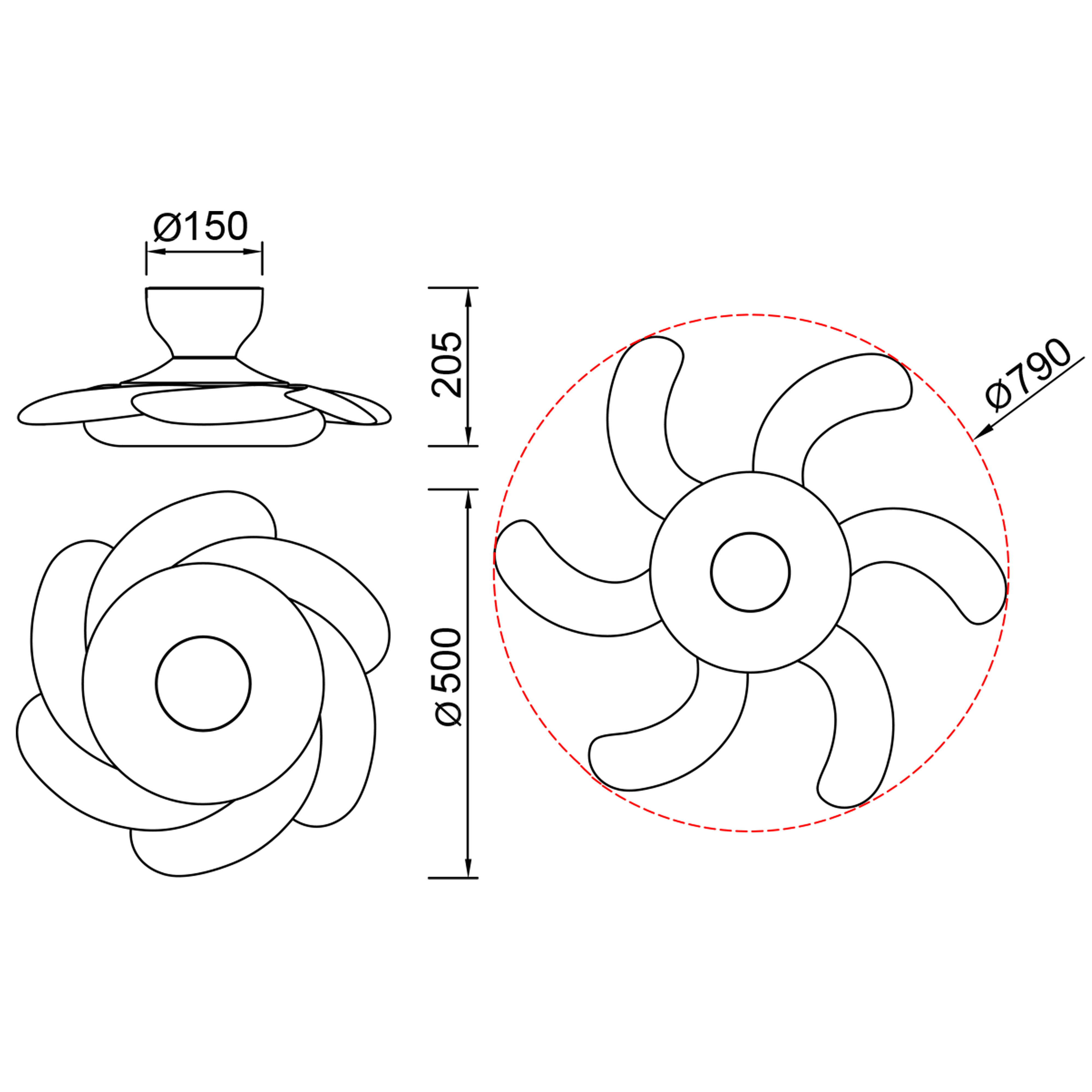 Ventilador de techo con luz silencioso DC 24W con mando ø79 cm Flower MANTRA marrón y blanco luz CCT 6 aspas retráctiles tipo lámpara| 6 velocidades| modo verano/invierno| brisa| recomendado para <13m² - 10