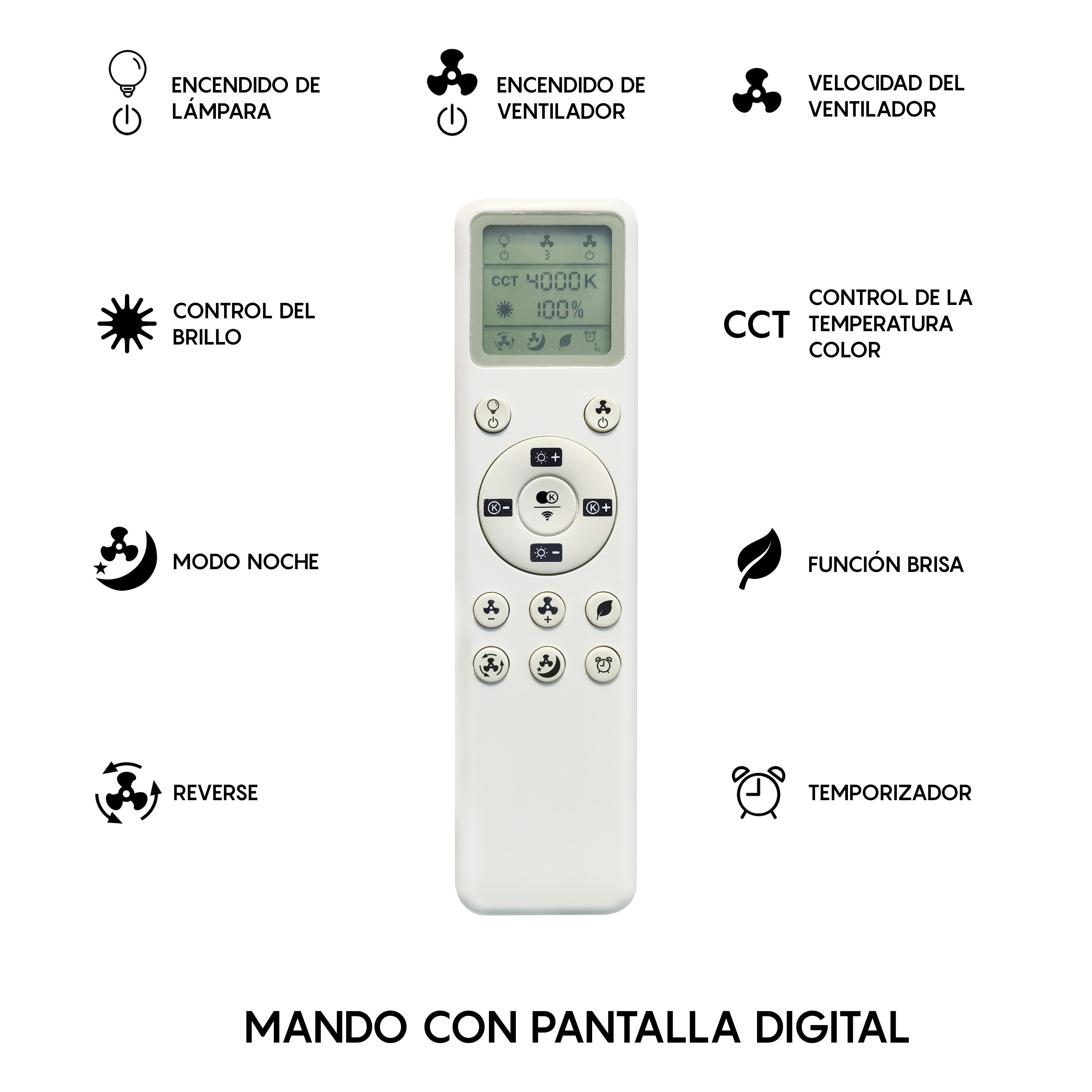 Ventilador de techo con luz silencioso DC Mantra Groenland blanco 122 cm - 13