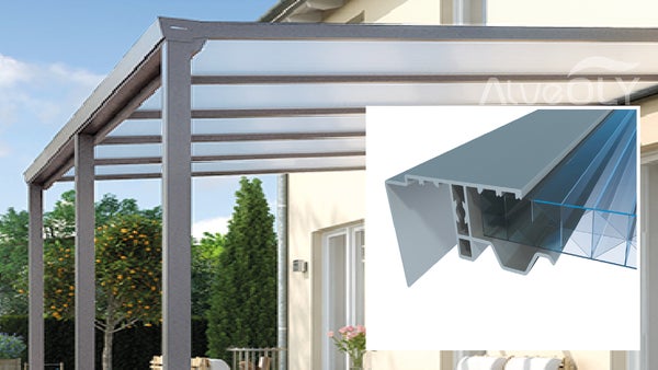 Profil EASY-16 jonction pour plaque polycarbonate avec finitions latérales