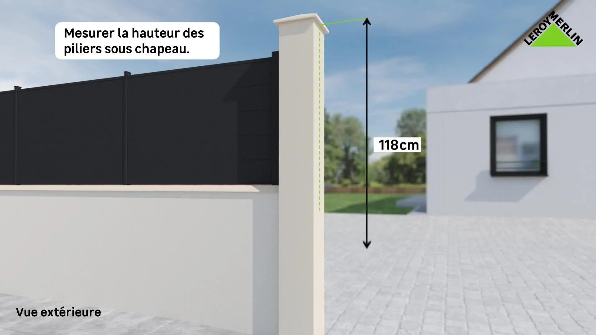 Portail coulissant aluminium Serra gris, l.400 x H.163.4 cm - 5