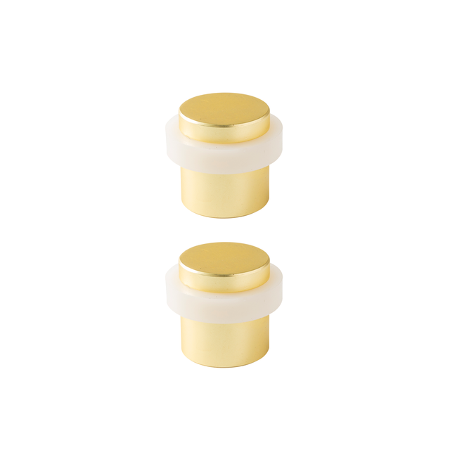 Lot de 2 butées de porte acier INSPIRE doré, ⌀2.7 x L.3.6 x H.3.2 cm