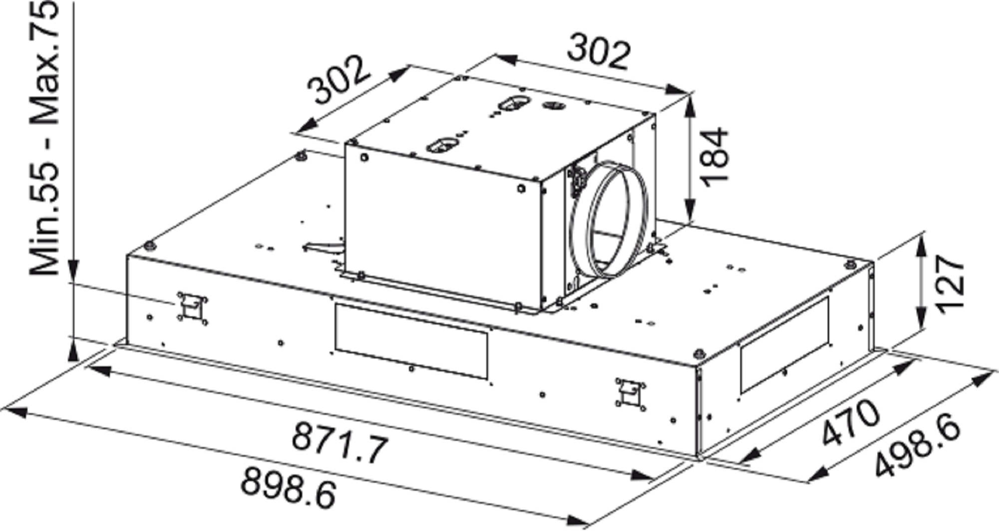 Campana isla mepamsa eden con 4 velocidades 90 cm 750 m/h inox clase a
