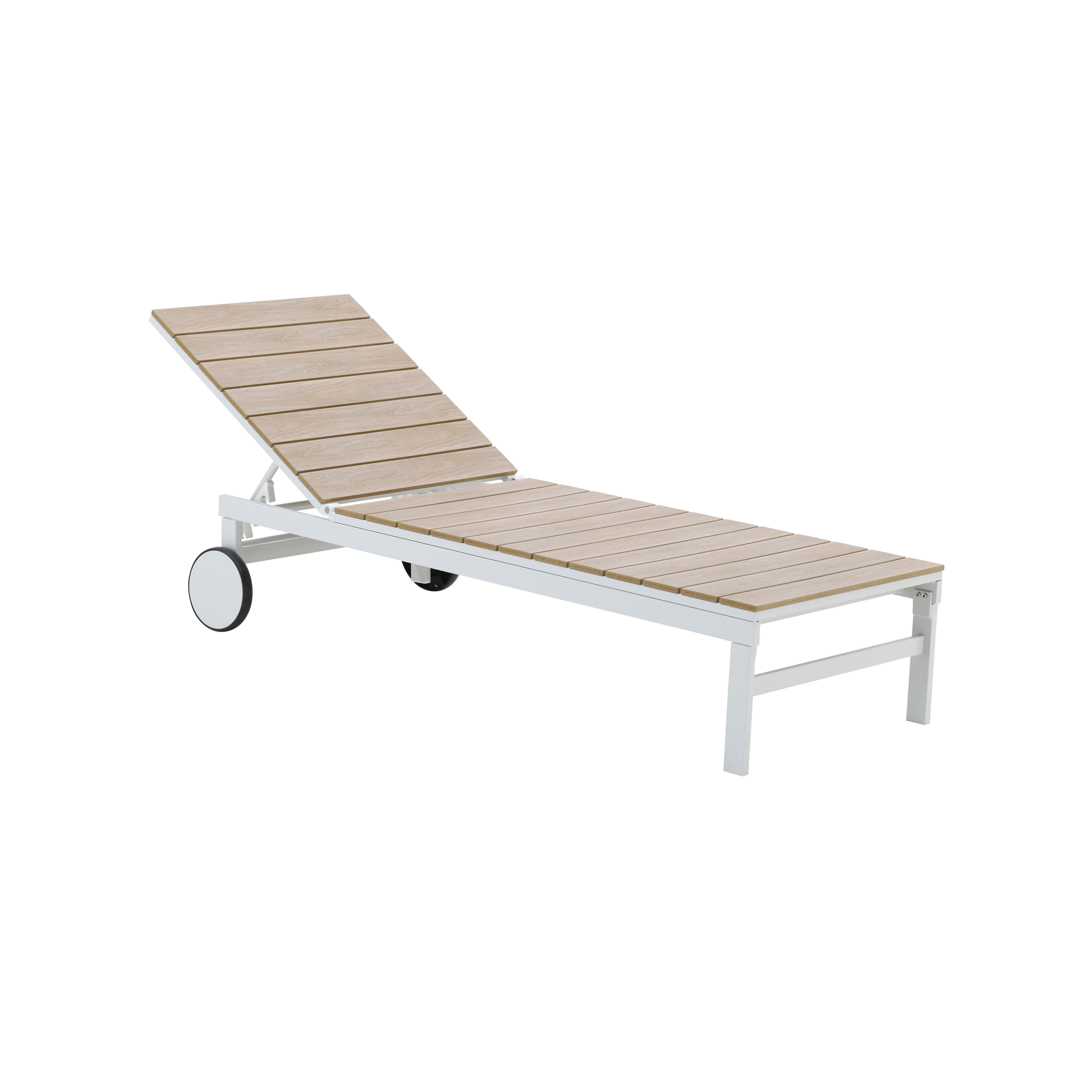 Tumbona sin cojín de jardín clara de aluminio beige 195x36x74 cm