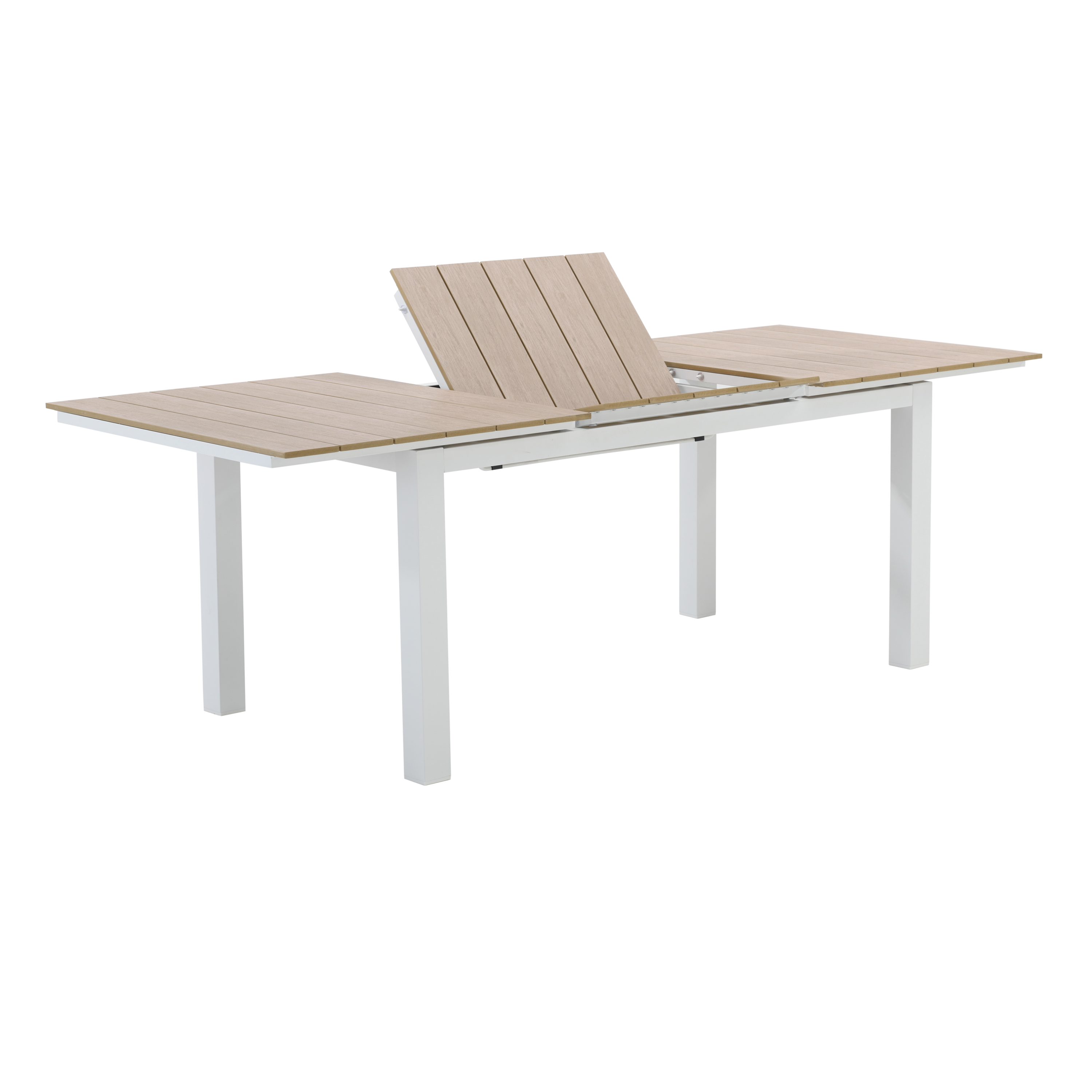 Mesa extensível madeira sintética e alumínio 156/220X90 cm branco Naterial Clara - 2