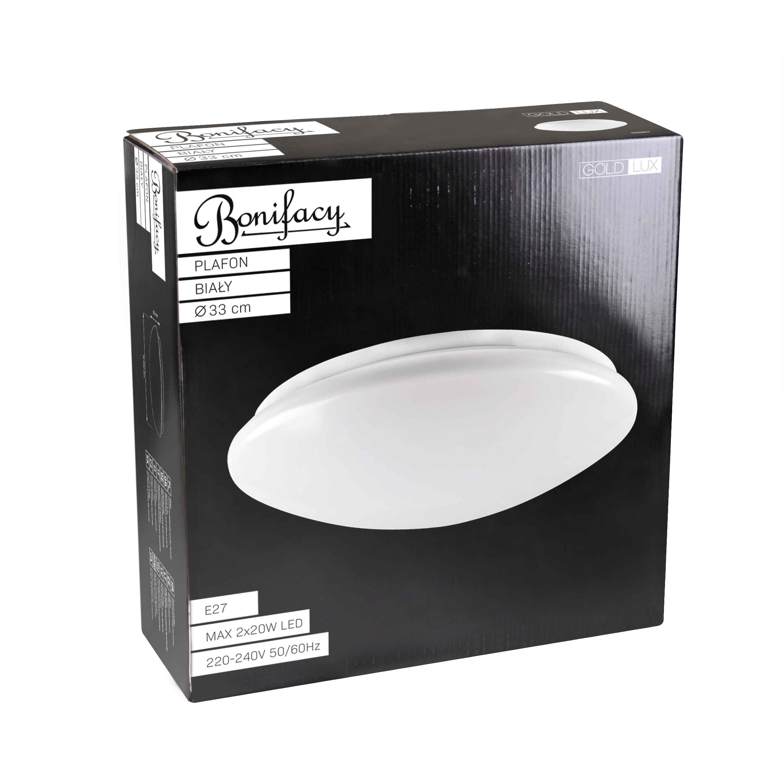 Plafon Bonifacy biały 2 x E27 śr. 33 cm Goldlux - 7