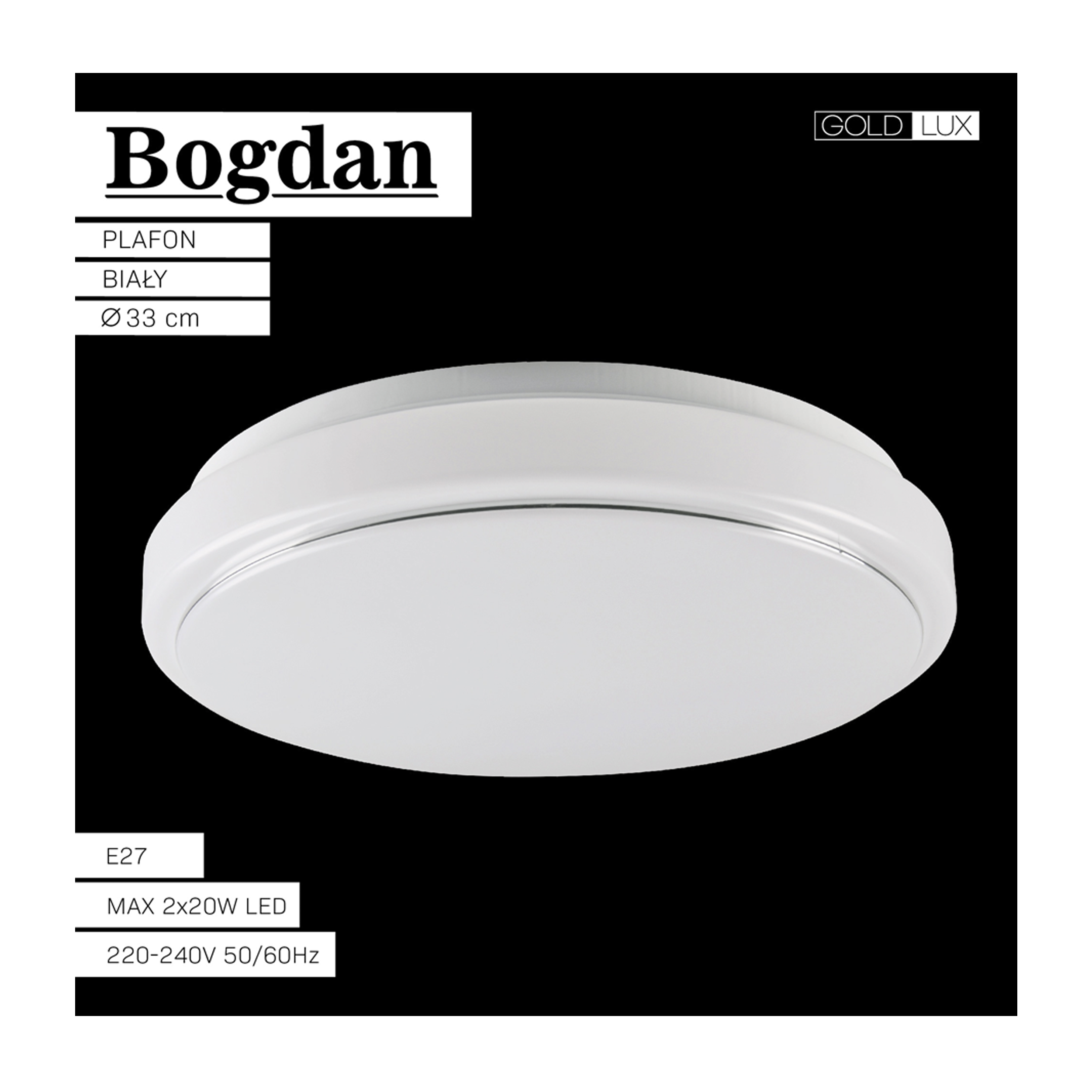 Plafon Bogdan biały 2 x E27 śr. 33 cm Goldlux - 6