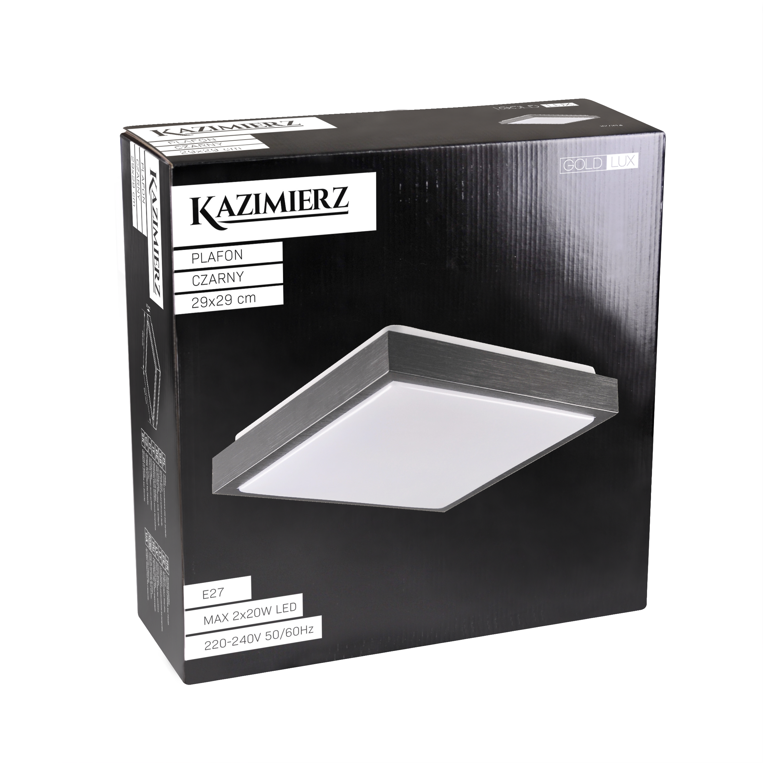 Plafon Kazimierz czarny 2 x E27 szer. 28.5 cm Goldlux - 7