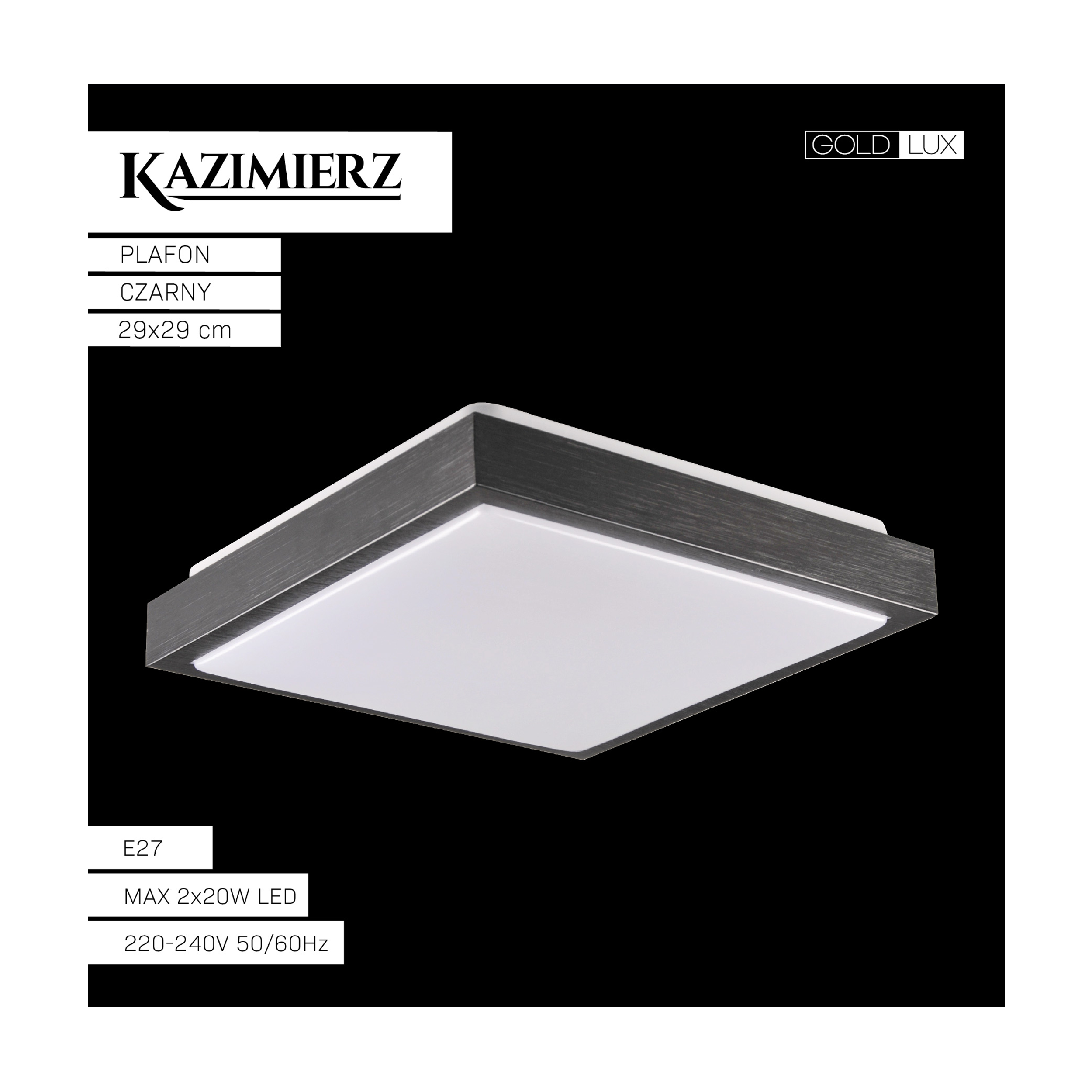 Plafon Kazimierz czarny 2 x E27 szer. 28.5 cm Goldlux - 6