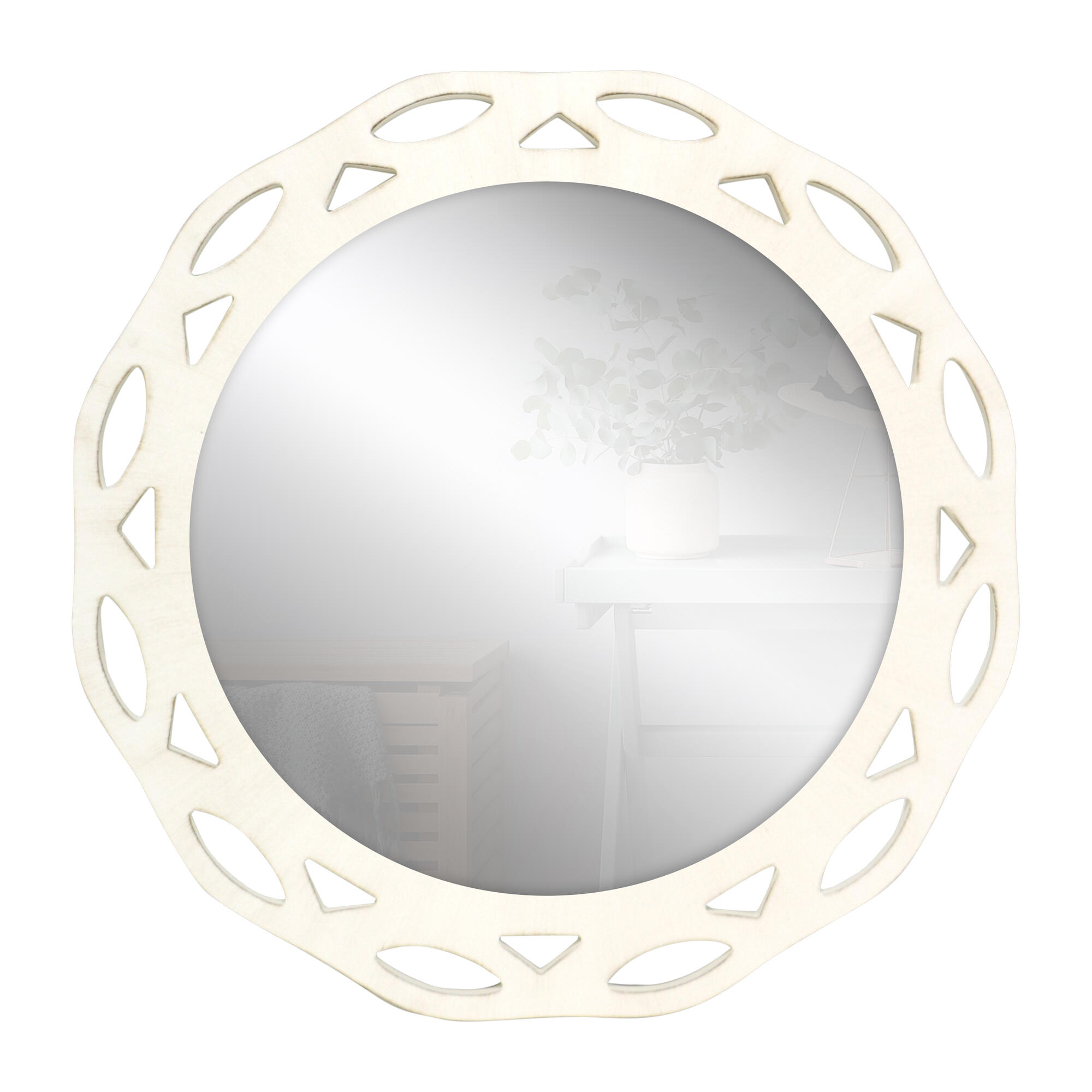 Espejo enmarcado de pared cuadrado espejo decorativo mdf blanco mate de 78 x 78 cm. apto para baños.