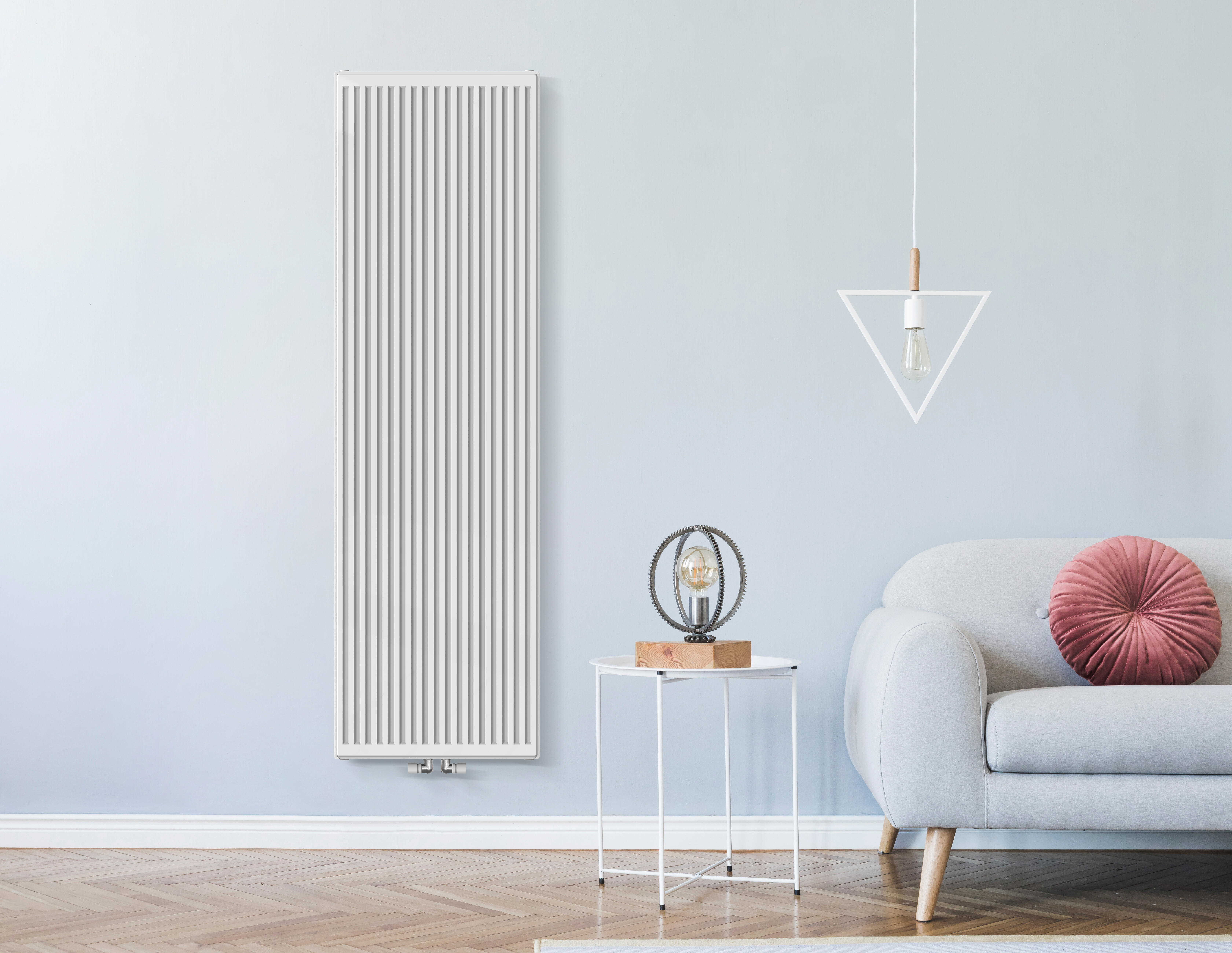 Radiateur eau chaude vertical 2076W, l.60xH.200cm blanc DE'LONGHI Easy - 2