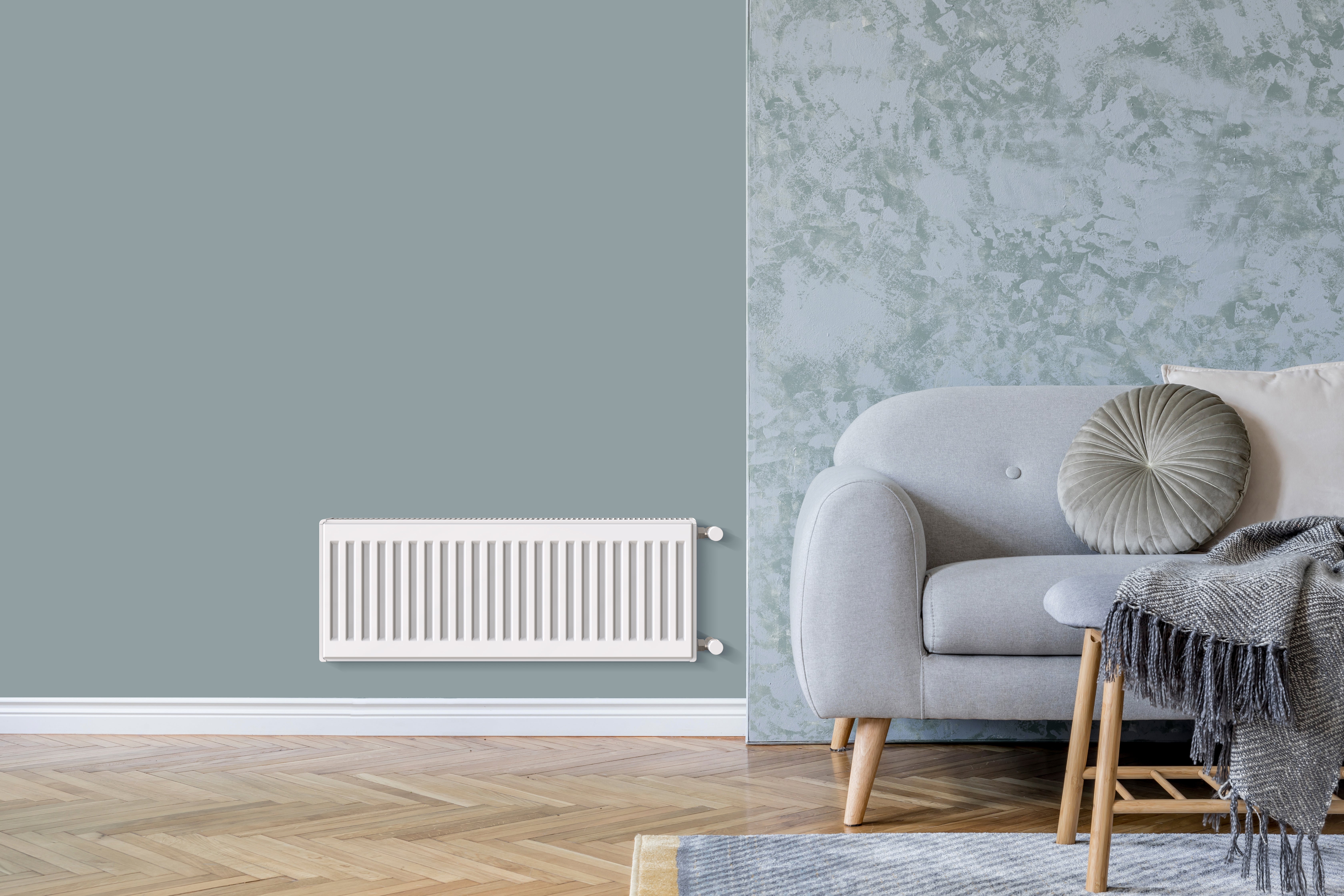 Radiateur eau chaude 758W, l.80xH.30 cm Easy DE'LONGHI horizontal blanc - 2