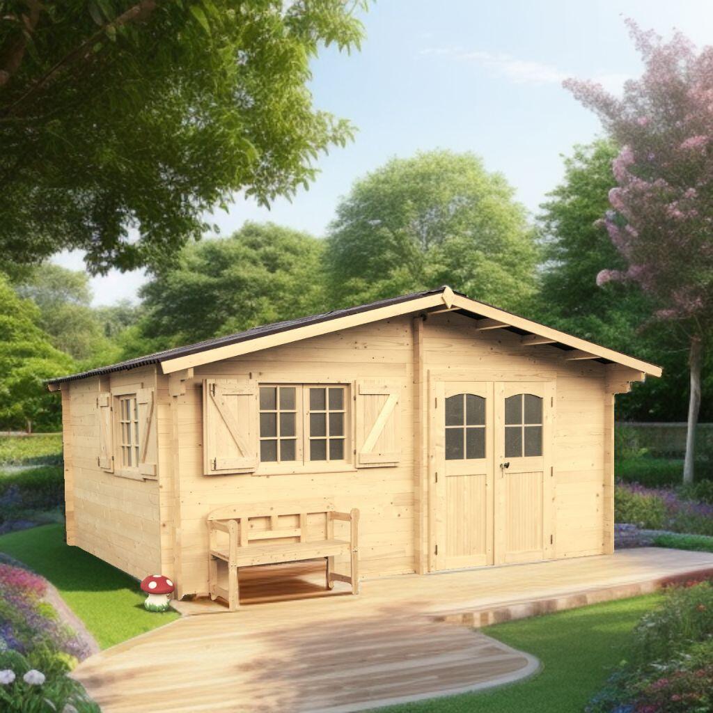 Abri de jardin bois HABRITA Nan 5040.02 n Ep.42 mm, 20 m² - 2