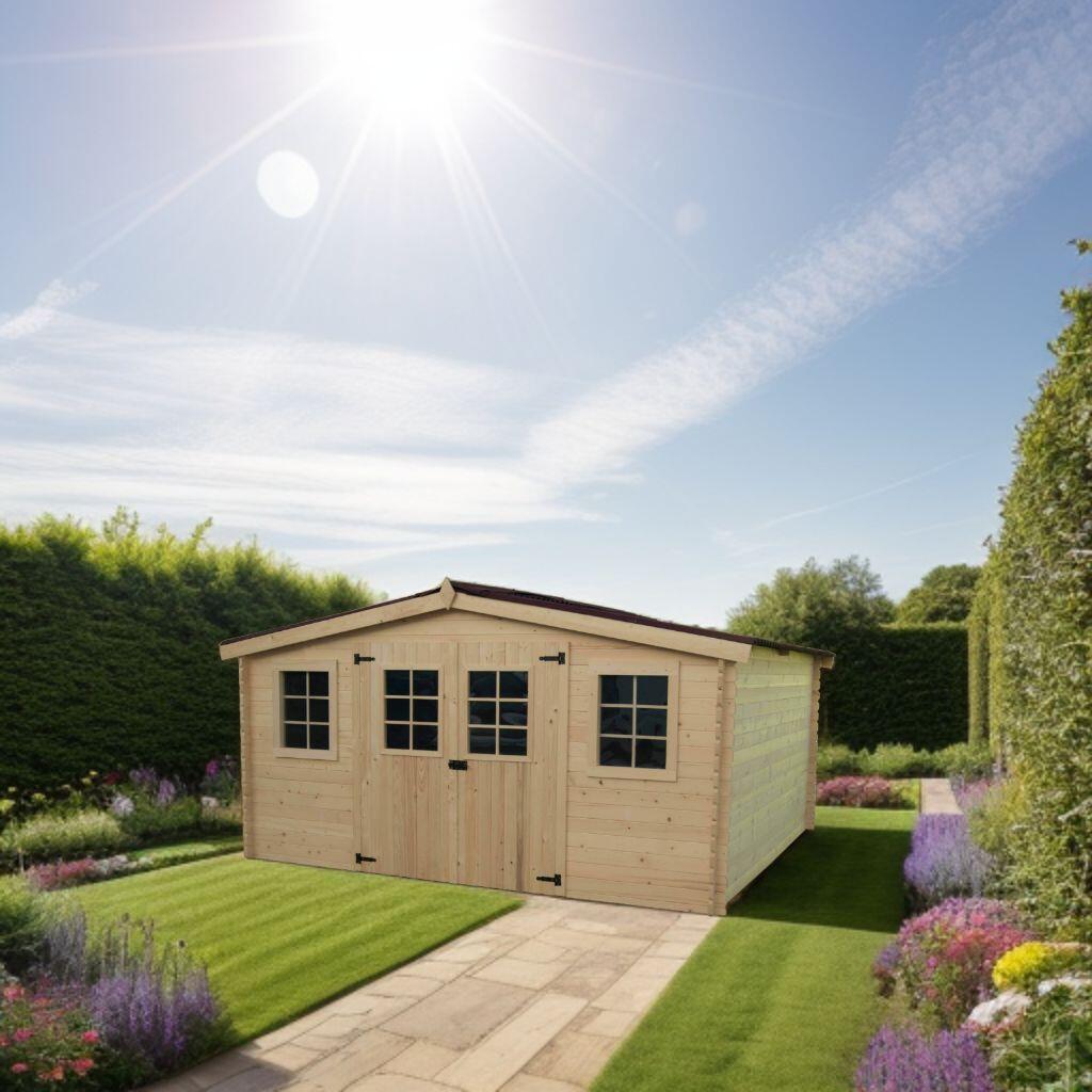 Abri de jardin bois HABRITA Ba 4040.02 n Ep.28 mm, 16.81 m² - 2