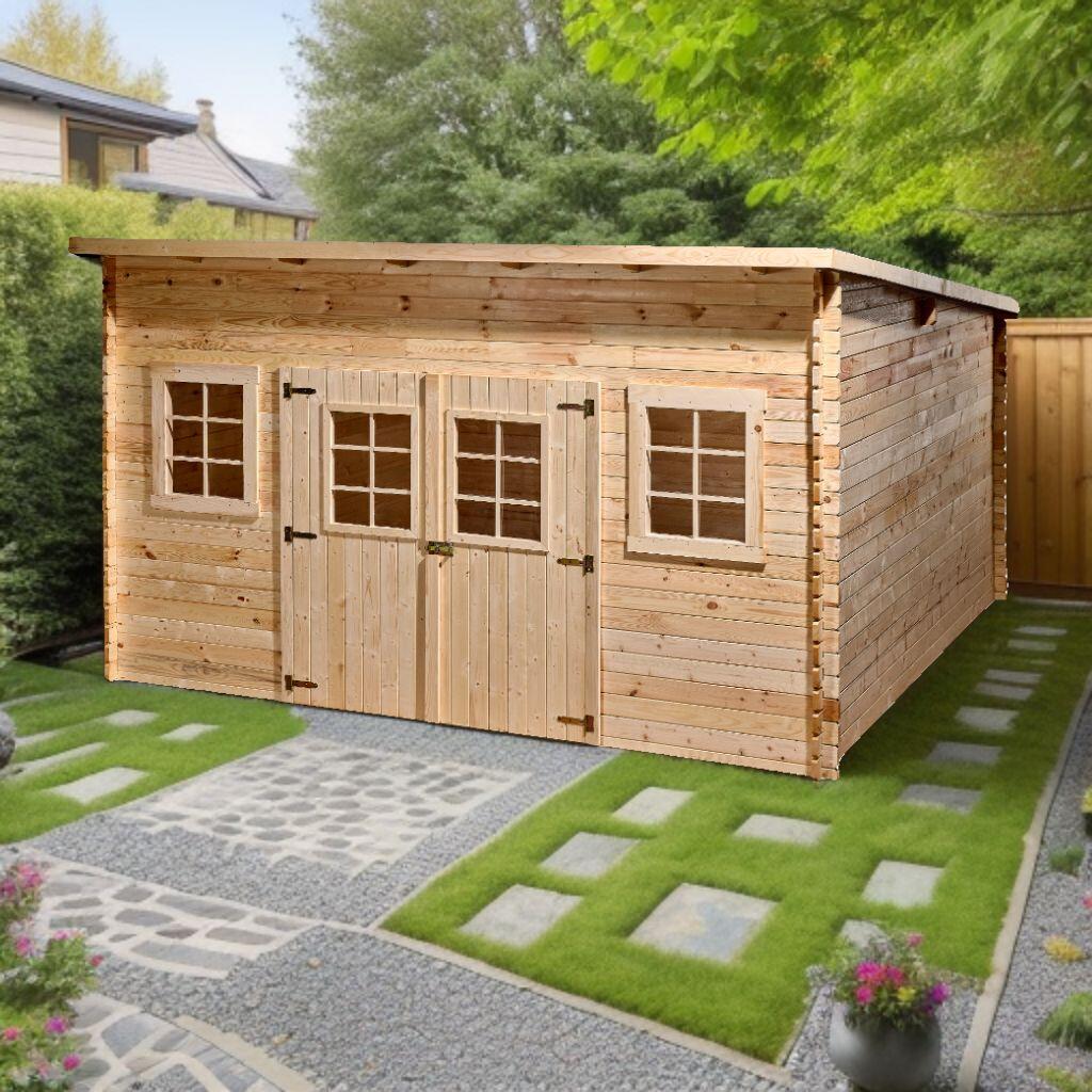 Abri de jardin bois HABRITA La 4040.02 Ep.28 mm, 17.33 m² - 2
