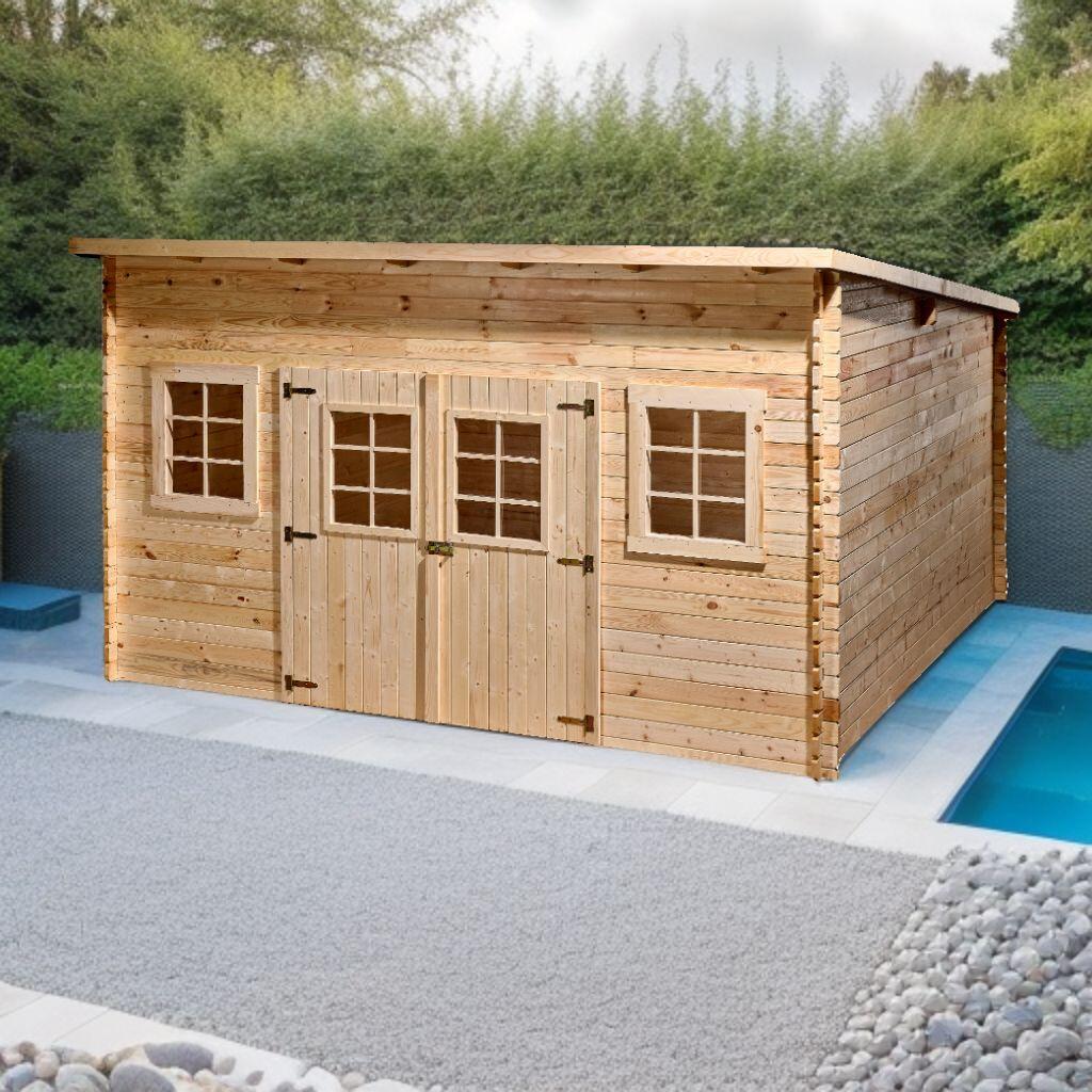 Abri de jardin bois HABRITA La 4040.02 Ep.28 mm, 17.33 m² - 3