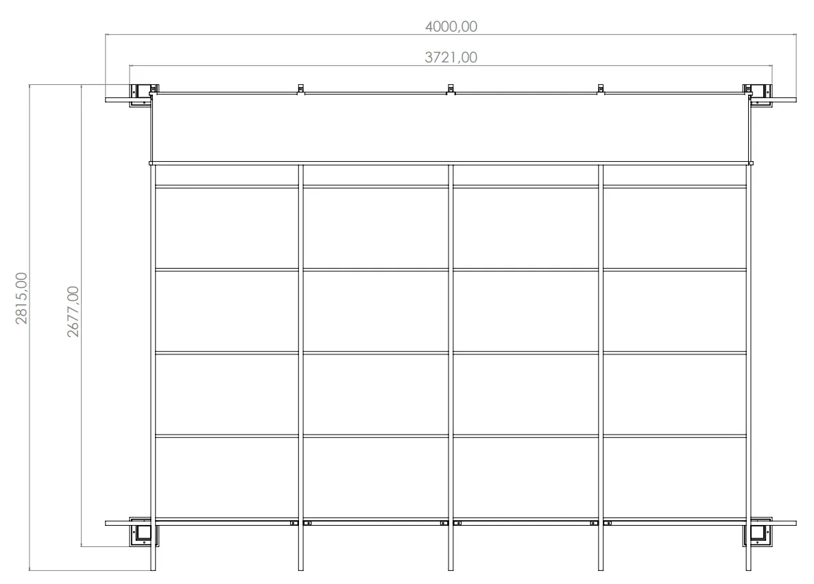 Pergola autoportante Omega, aluminium gris anthracite 2.85X4 m - 8