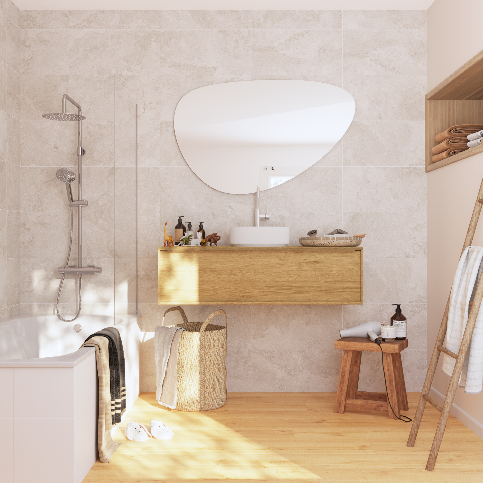 Pavimento laminato effetto legno larice chiaro, resistente all'acqua, AC5 classe 33, sp. 10 mm, ARTENS Westport, 1.72 m² - 2