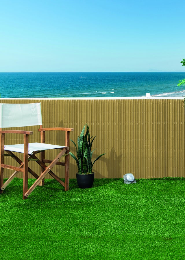 Canisse double face, pvc, marron, H.1 x L.3 m