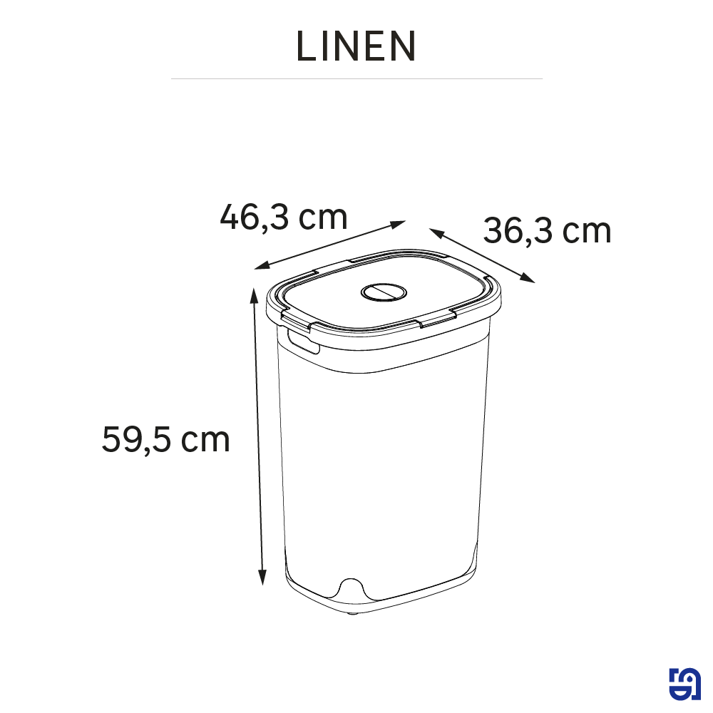 Cesto roupa 60 lt preto Sensea Linen - 5