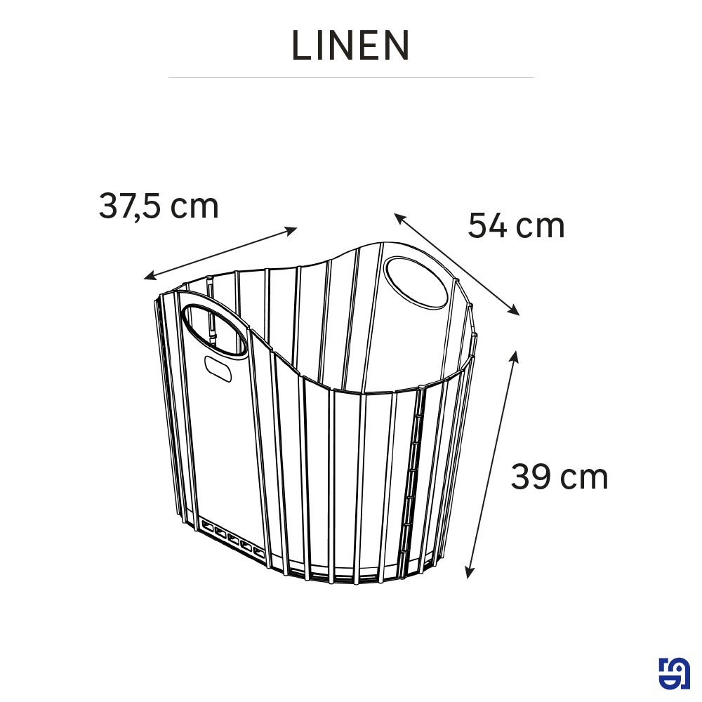 Cesto para la colada Linen de plástico beige 40 L - 3
