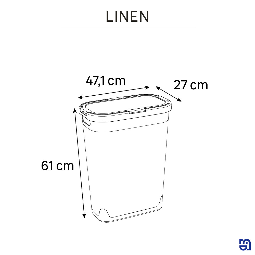 Cesto roupa 40 lt slim preto Sensea Linen - 6
