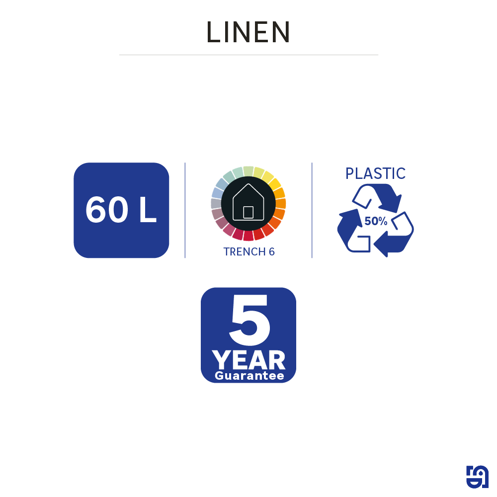 Cesto roupa 60 lt bege Sensea Linen - 7