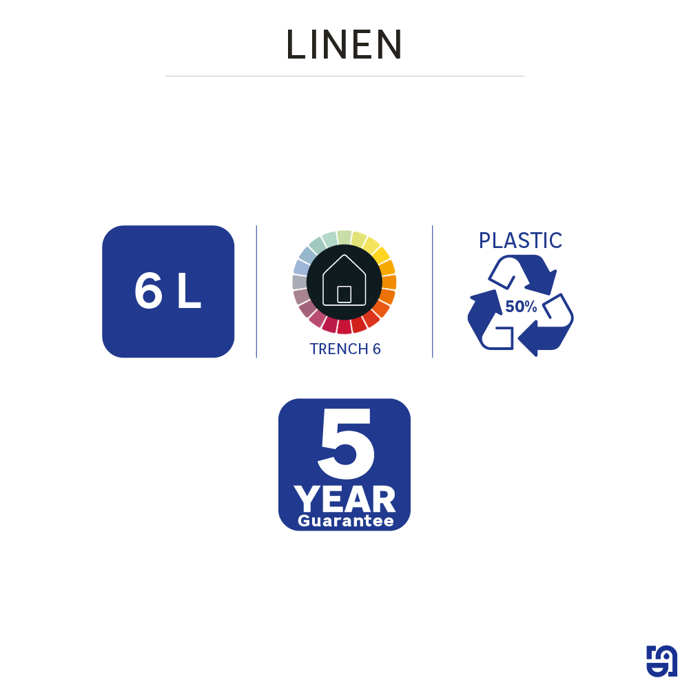 Balde 6 lt bege Sensea Linen - 5