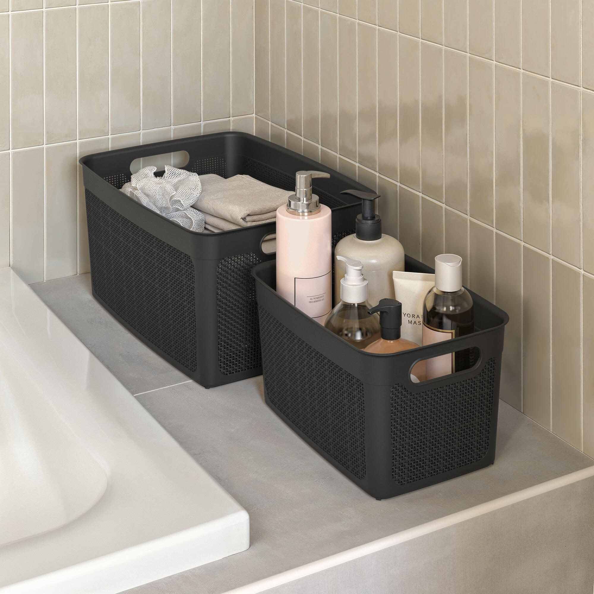 Cesto 7 lt preto Sensea Linen - 3