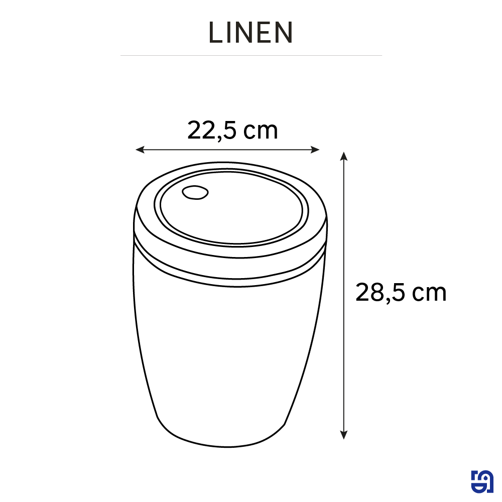 Balde 6 lt preto Sensea Linen - 4