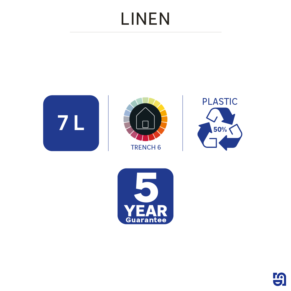 Cesto 7 lt bege Sensea Linen - 8