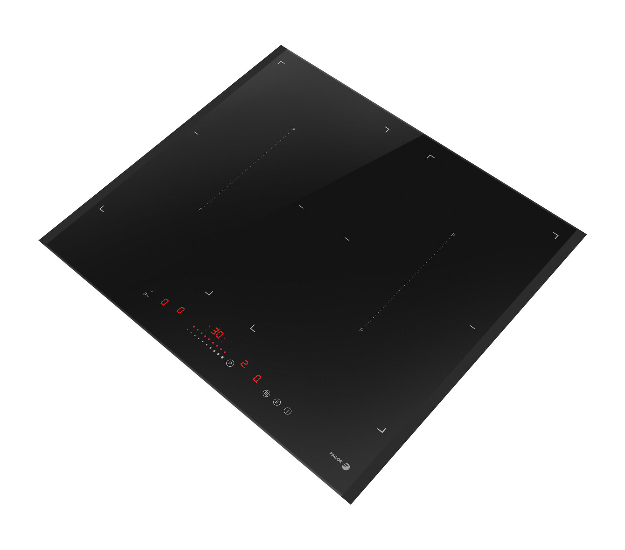 Placa de inducción FAGOR 3IF-ZONE40BL con 4 zonas de cocción y zona flex 7 W negro 58cm - 3