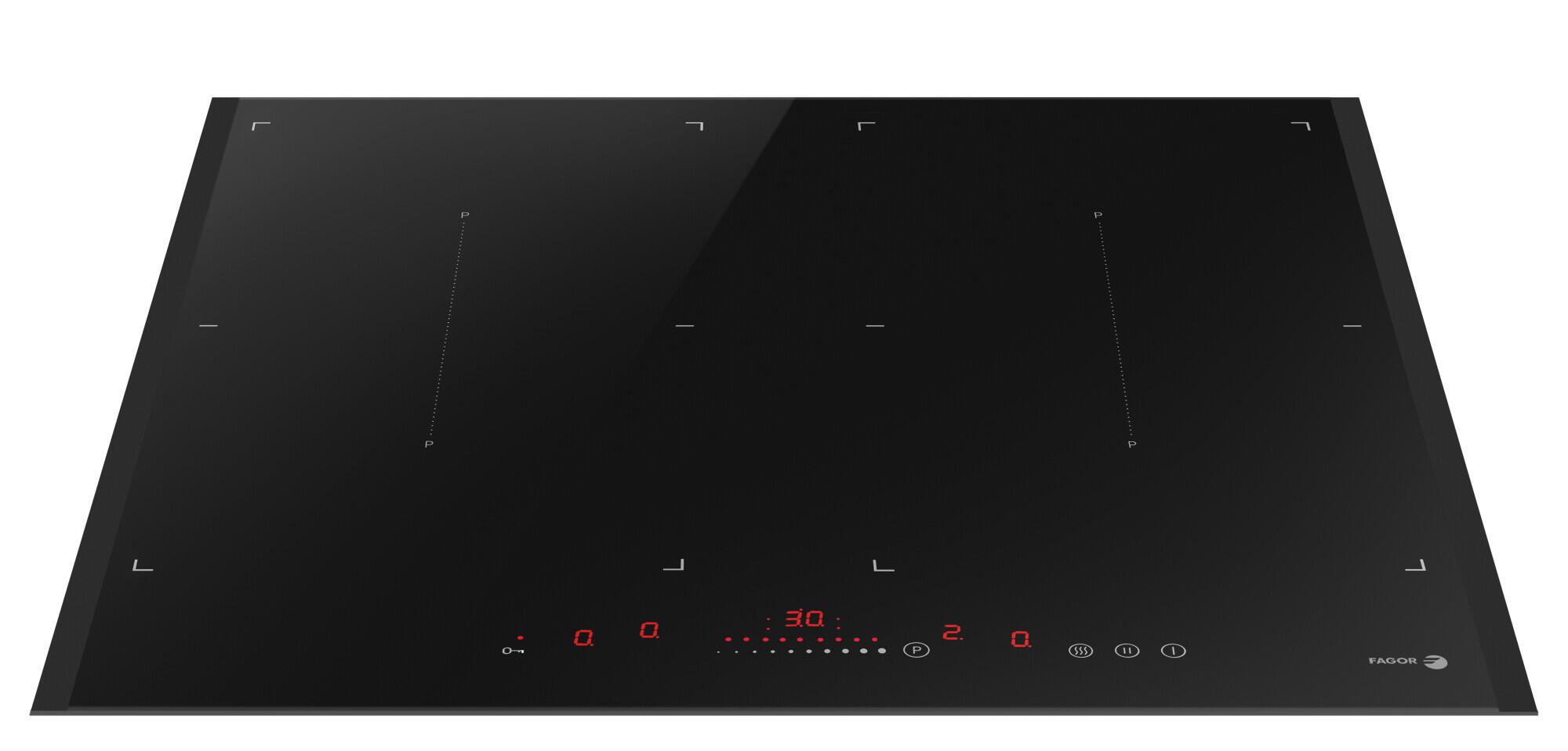 Placa de inducción FAGOR 3IF-ZONE40BL con 4 zonas de cocción y zona flex 7 W negro 58cm - 6